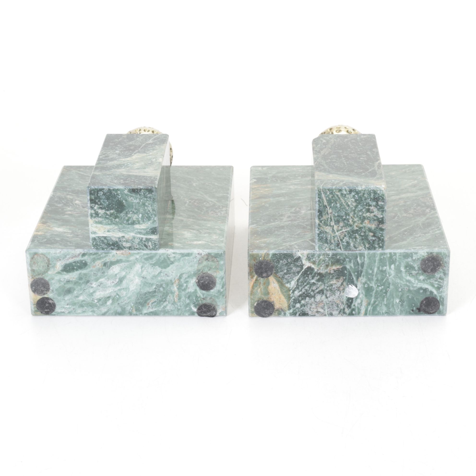 Marble & Gilt Golf Bookends with Curious Monkey Bookends
