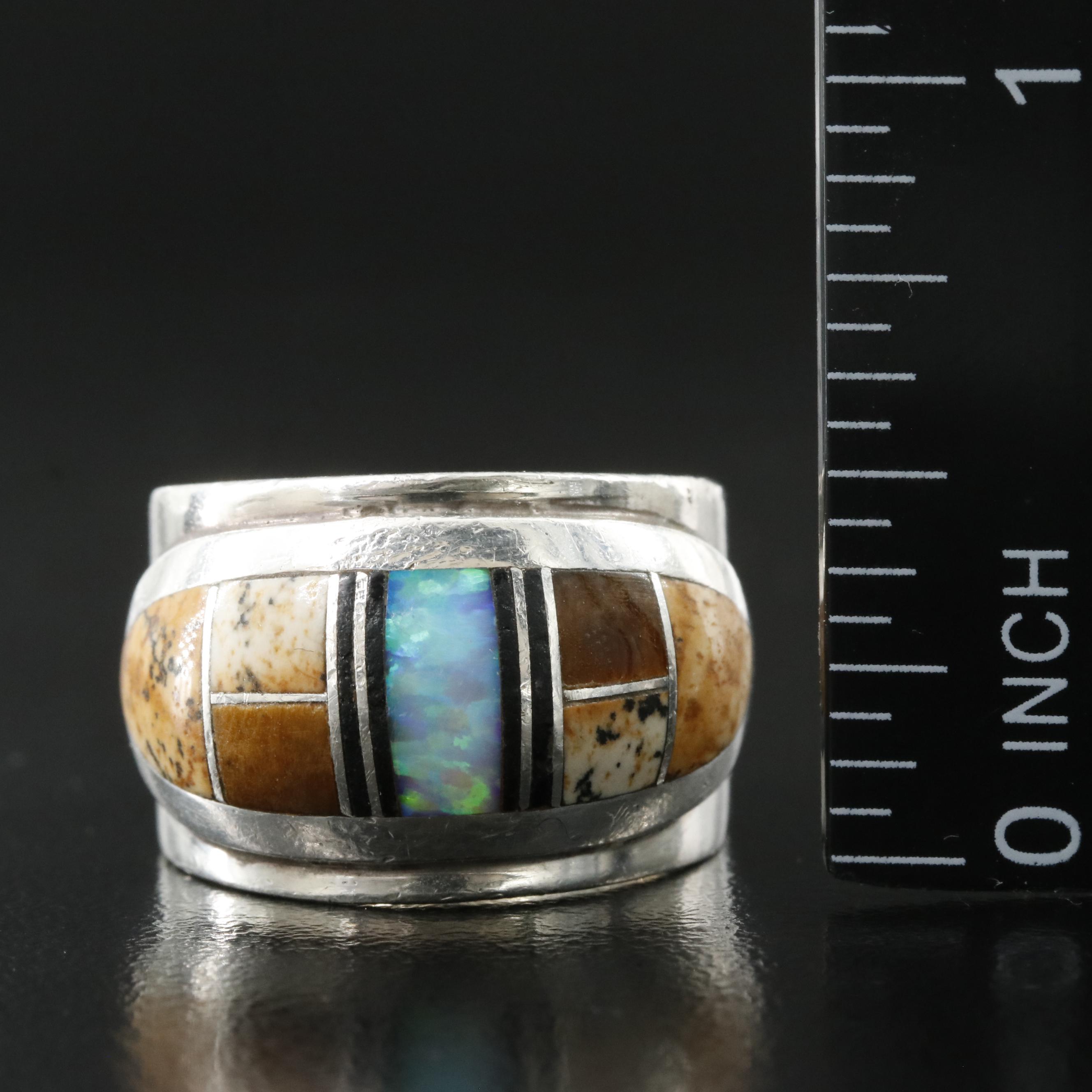 James Lee Navajo Diné Sterling Gemstone Inlay Ring