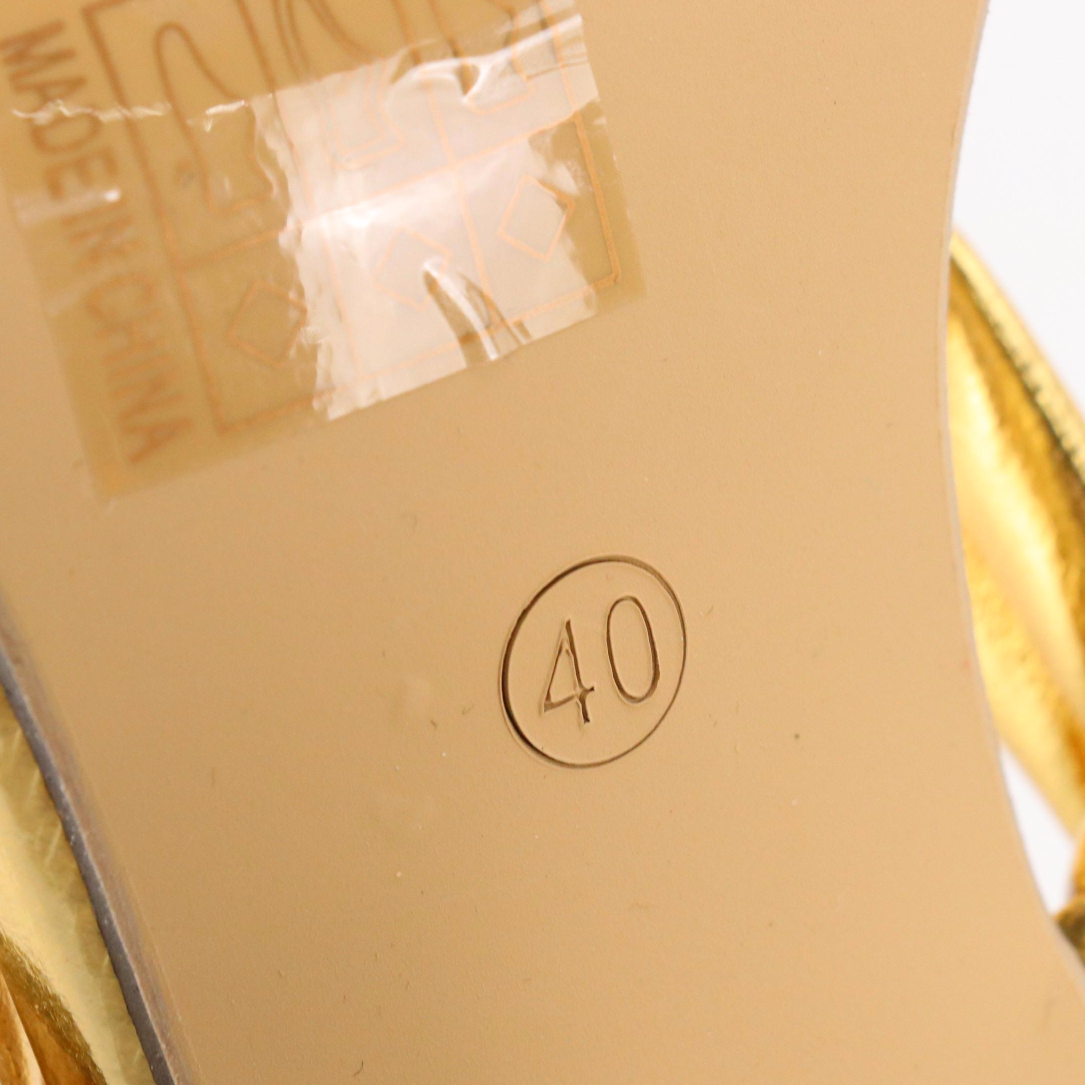 Gold Metallic High Heel Thong Sandals