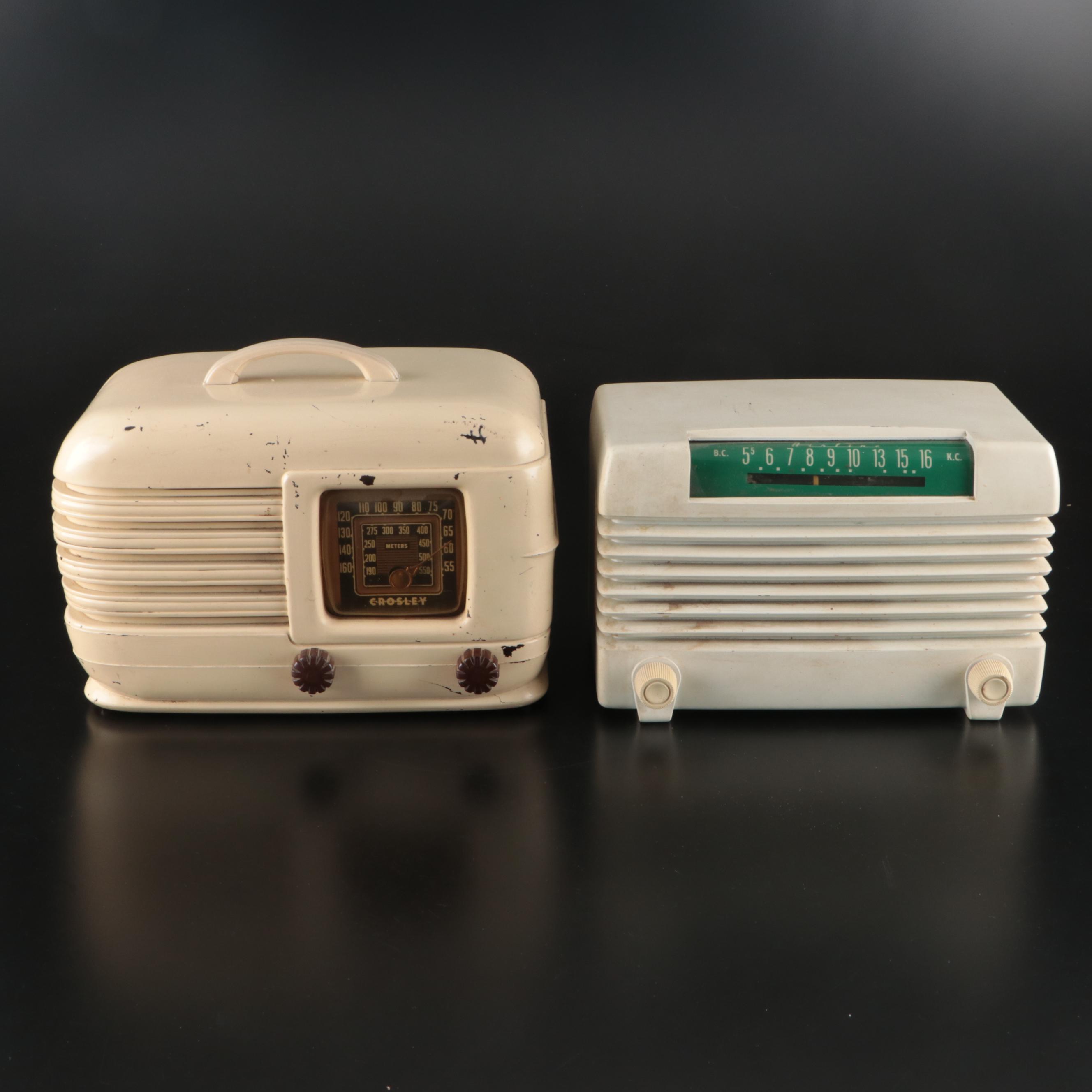 Ward Airline and Crosley Tube Radios, Mid-20th Century
