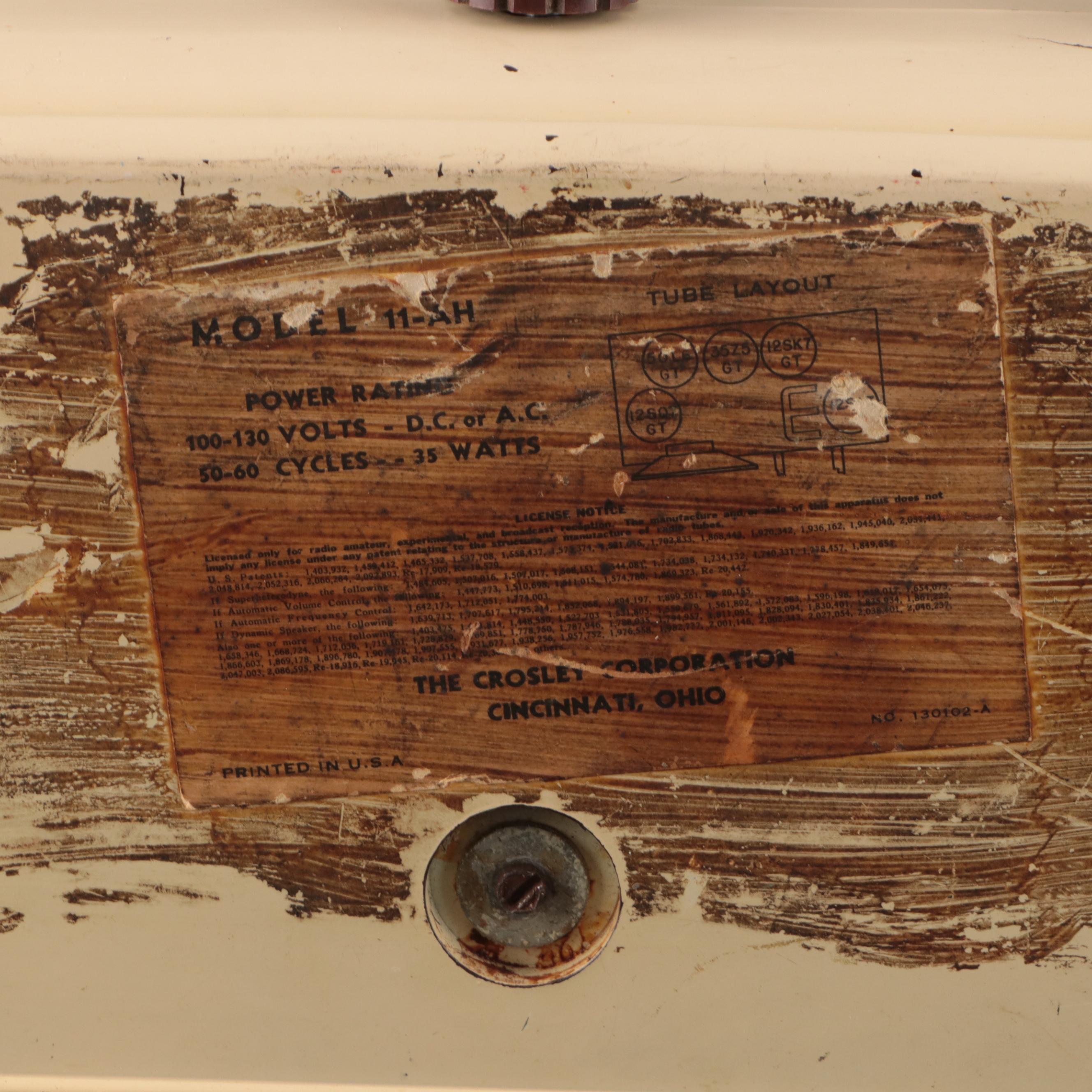 Ward Airline and Crosley Tube Radios, Mid-20th Century