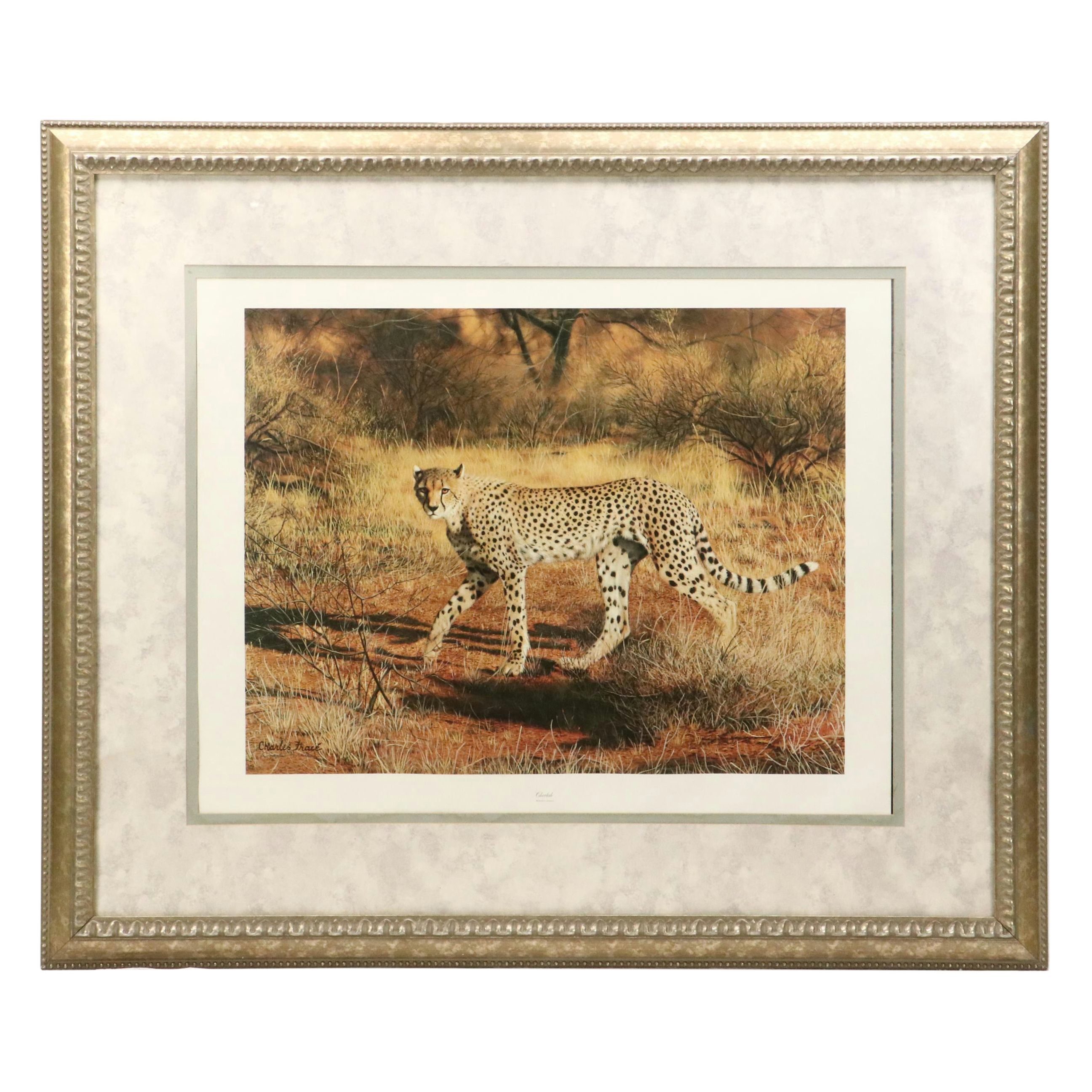 Charles Fracé Offset Lithograph "Cheetah," 20th Century