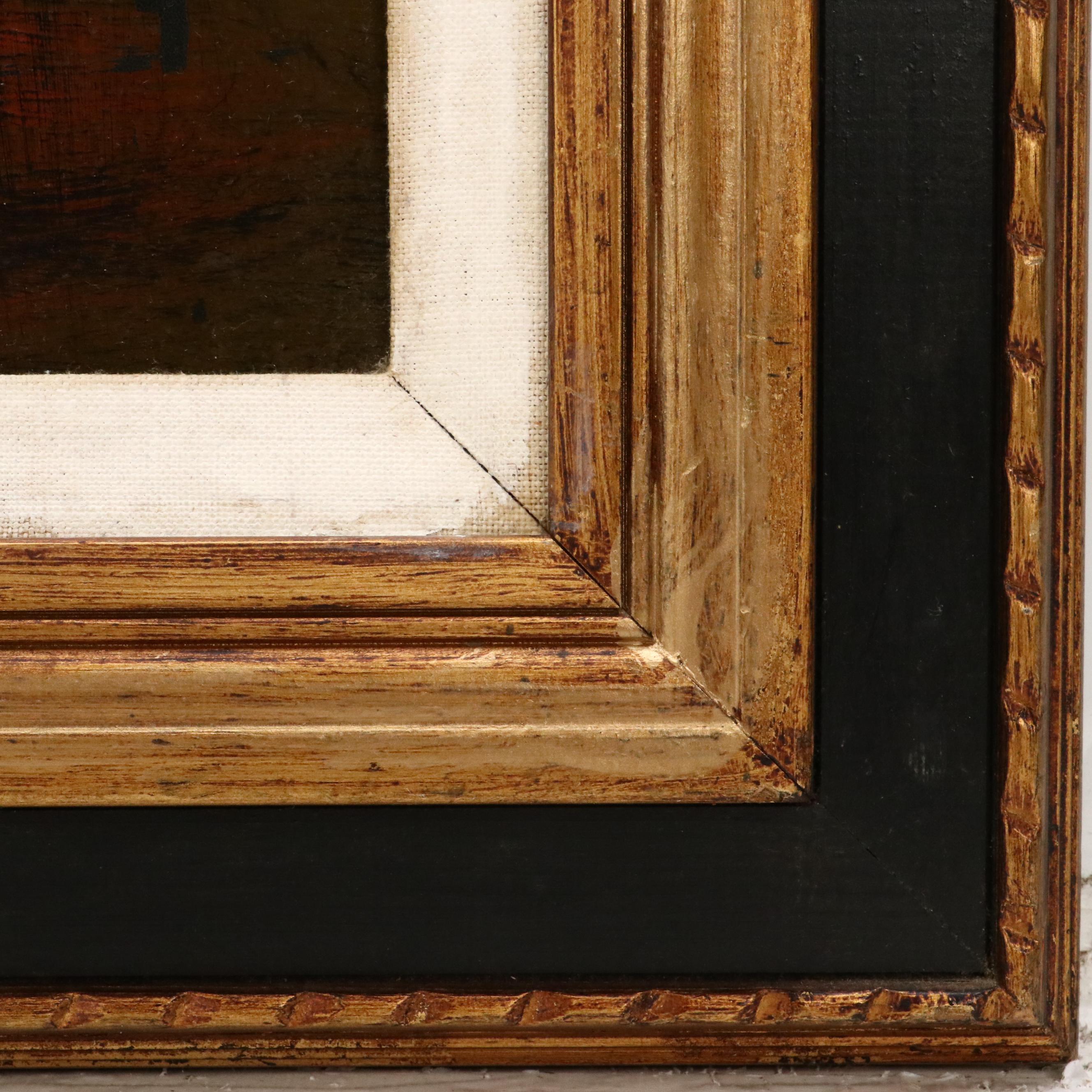 Modernist Oil Painting of Tower Bridge at Sunset, Mid-20th Century