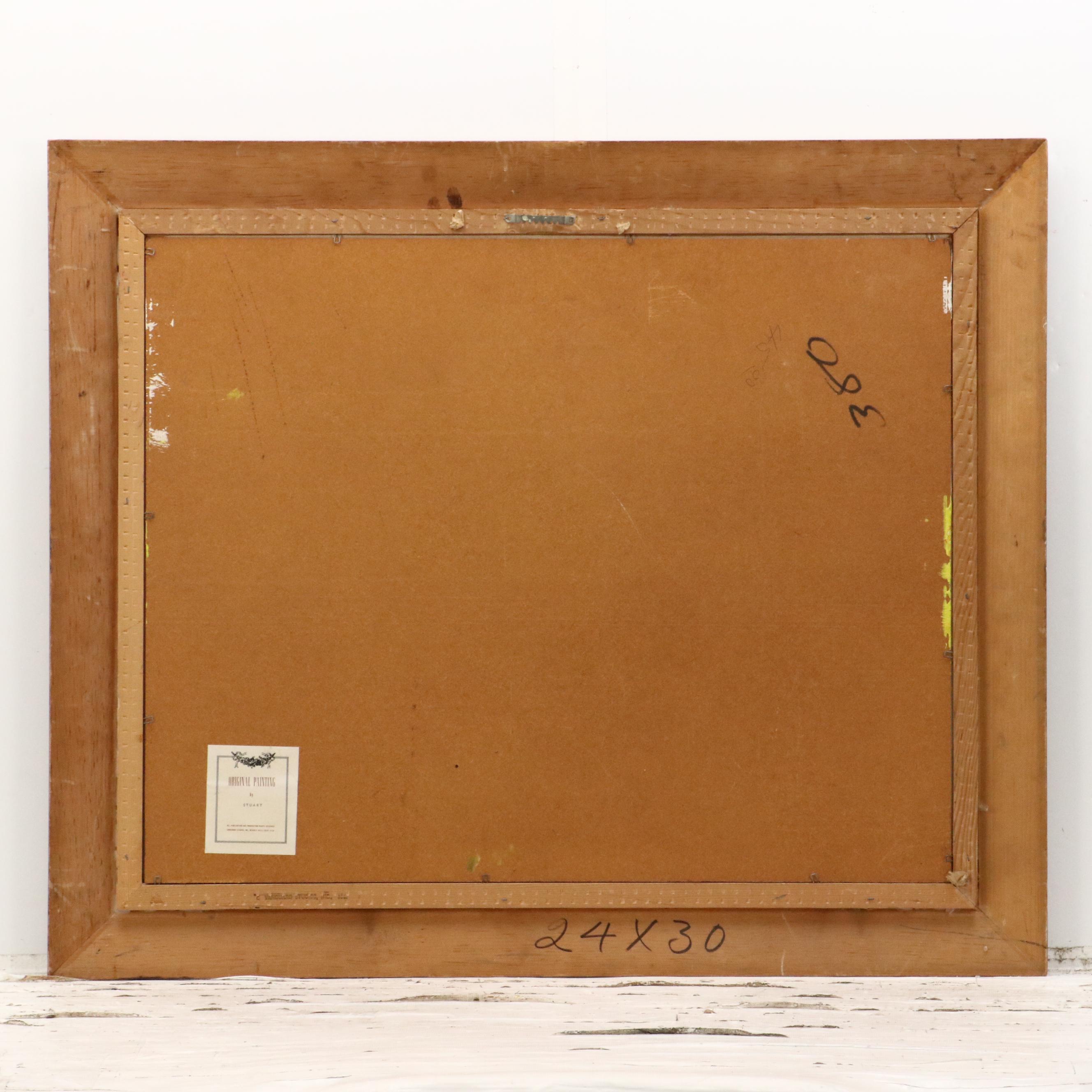 Modernist Oil Painting of Tower Bridge at Sunset, Mid-20th Century