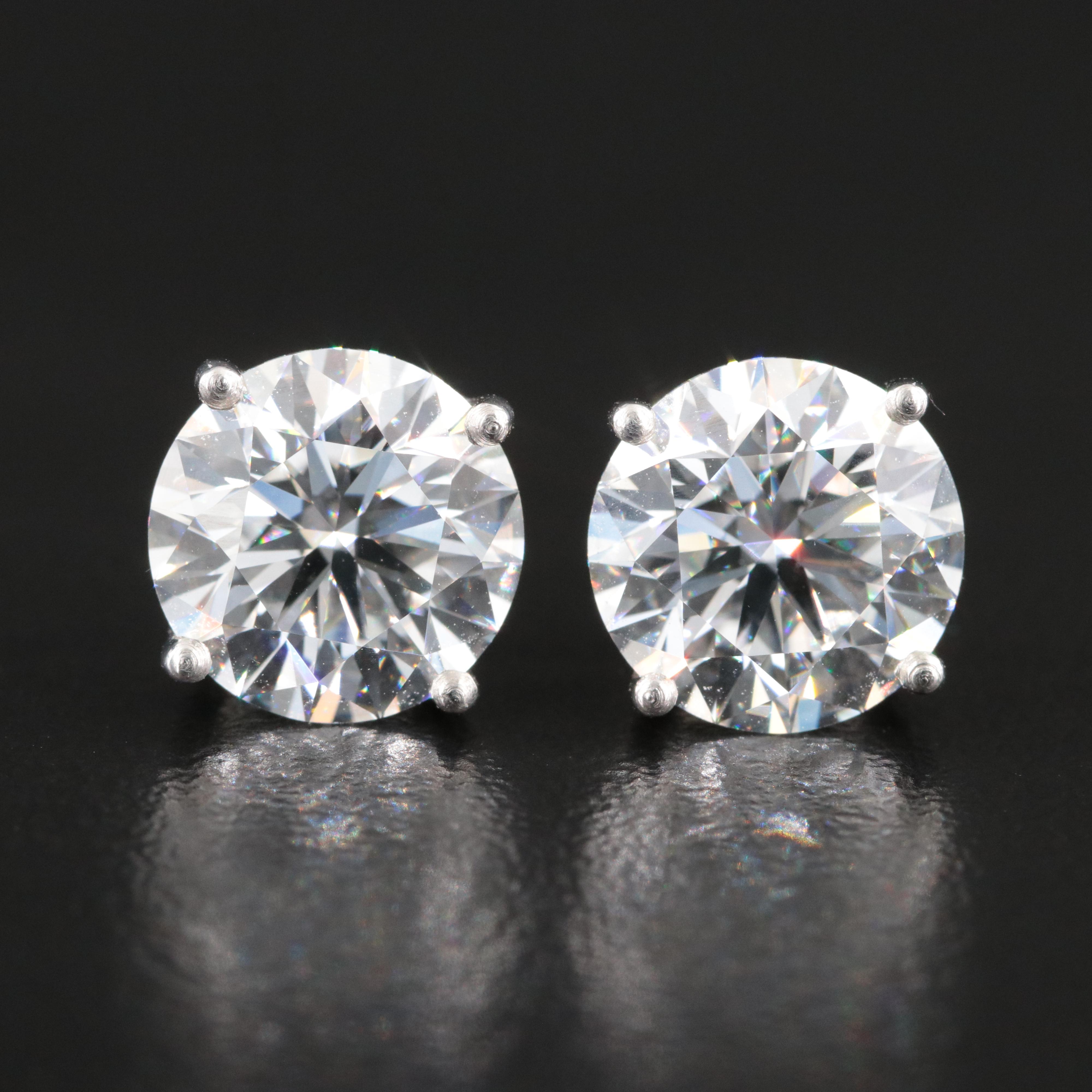 Platinum 5.42 CTW Lab Grown Stud Earrings with IGI Reports