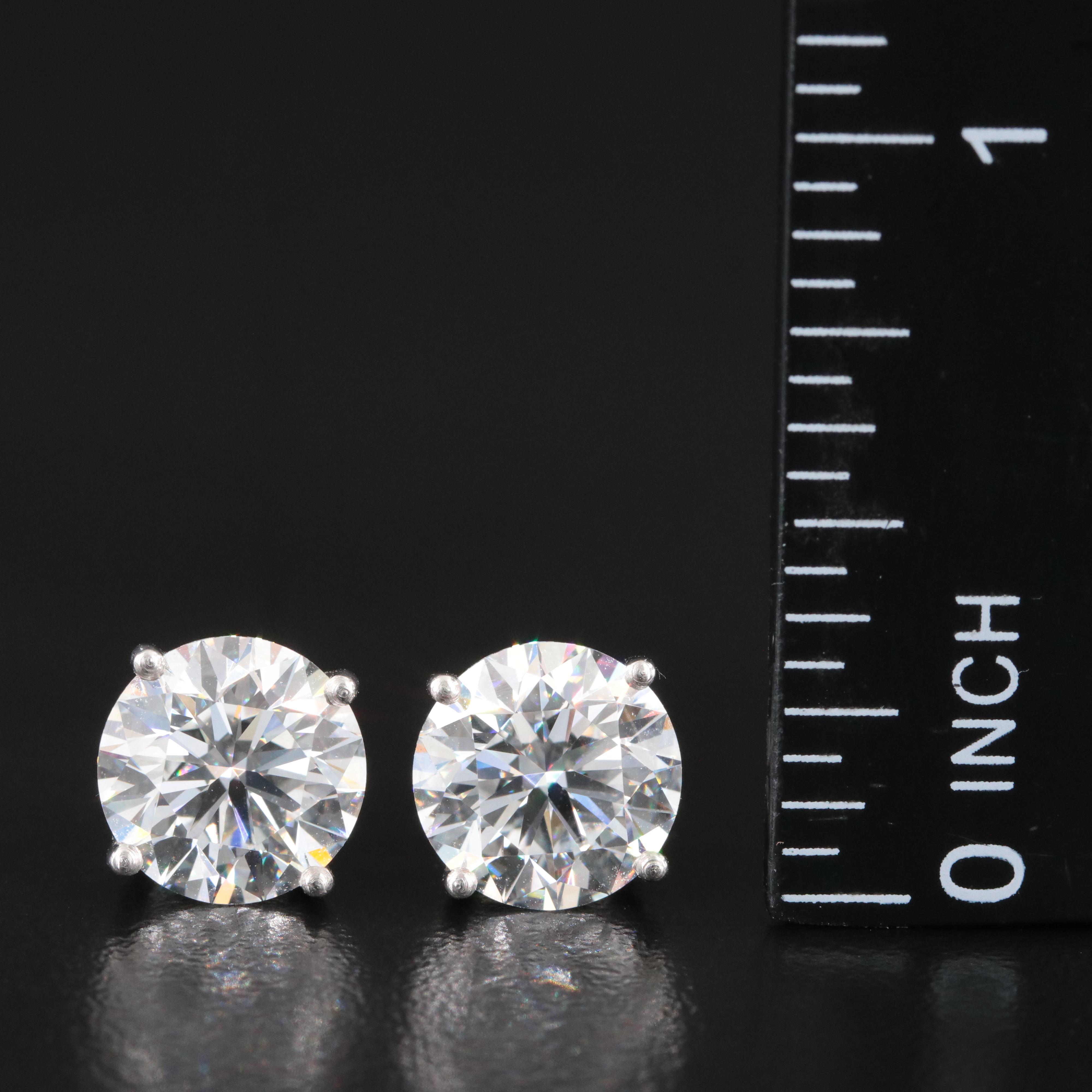Platinum 5.42 CTW Lab Grown Stud Earrings with IGI Reports