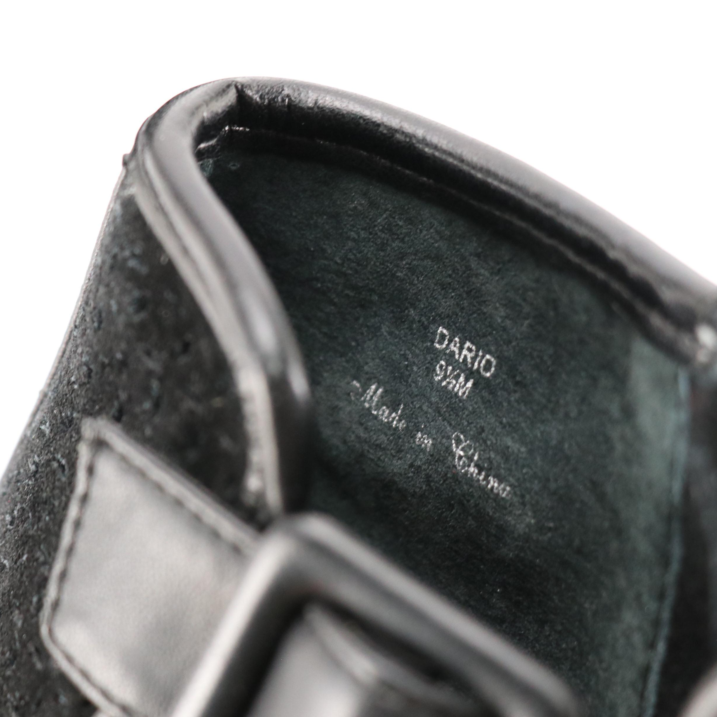 Donald/Pliner Black Laser Cut Suede and Leather Dario Ankle Boots