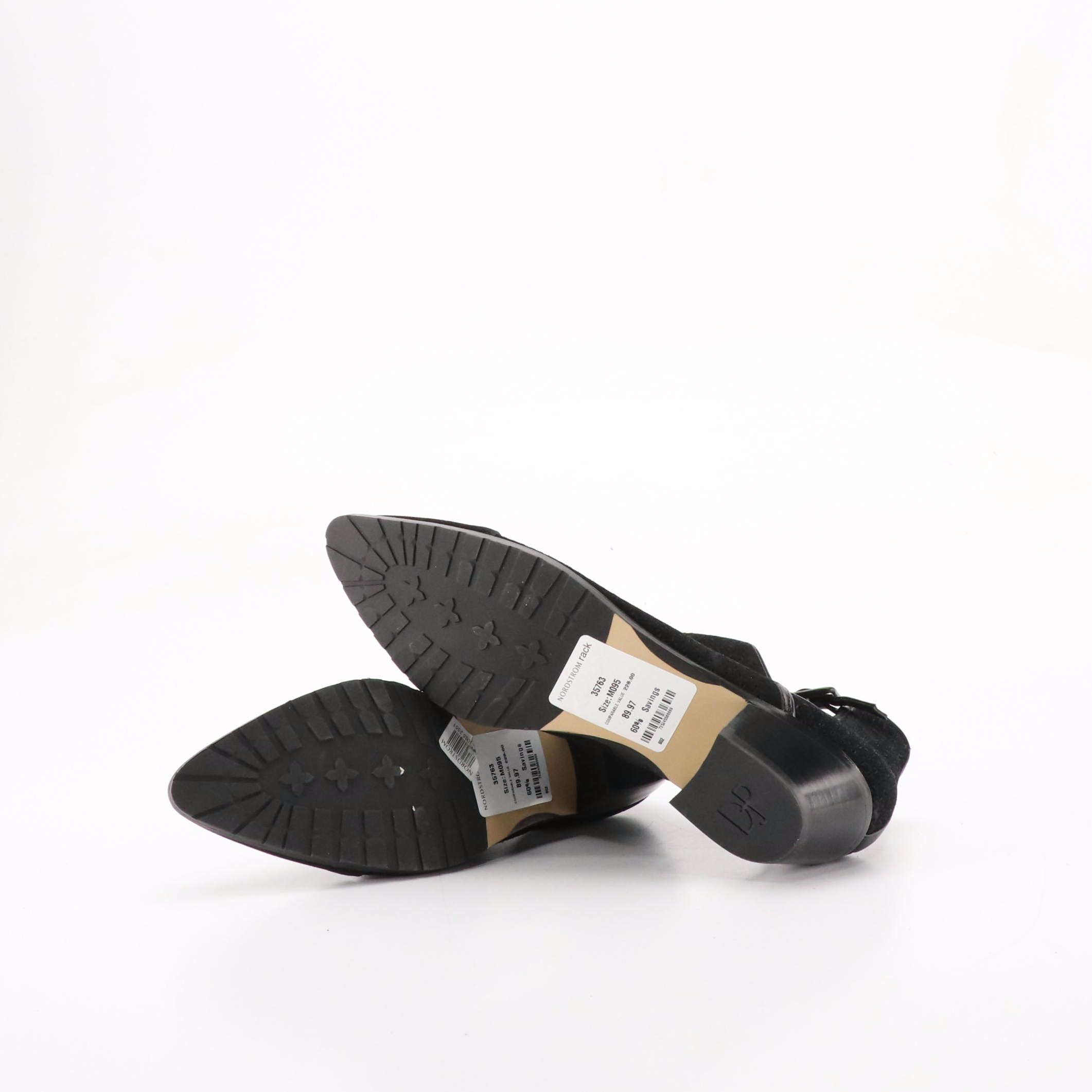 Donald/Pliner Black Laser Cut Suede and Leather Dario Ankle Boots