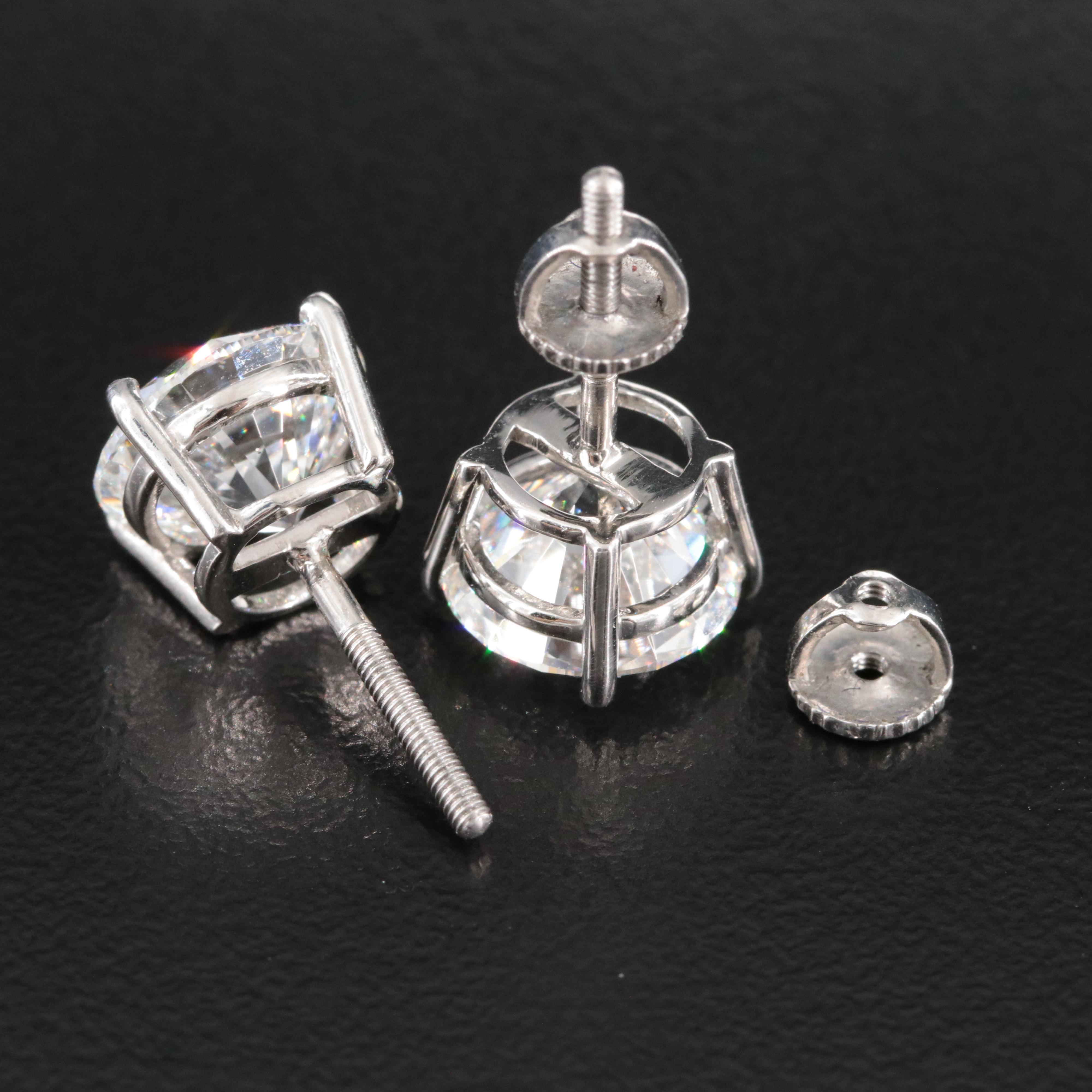Platinum 5.42 CTW Lab Grown Stud Earrings with IGI Reports