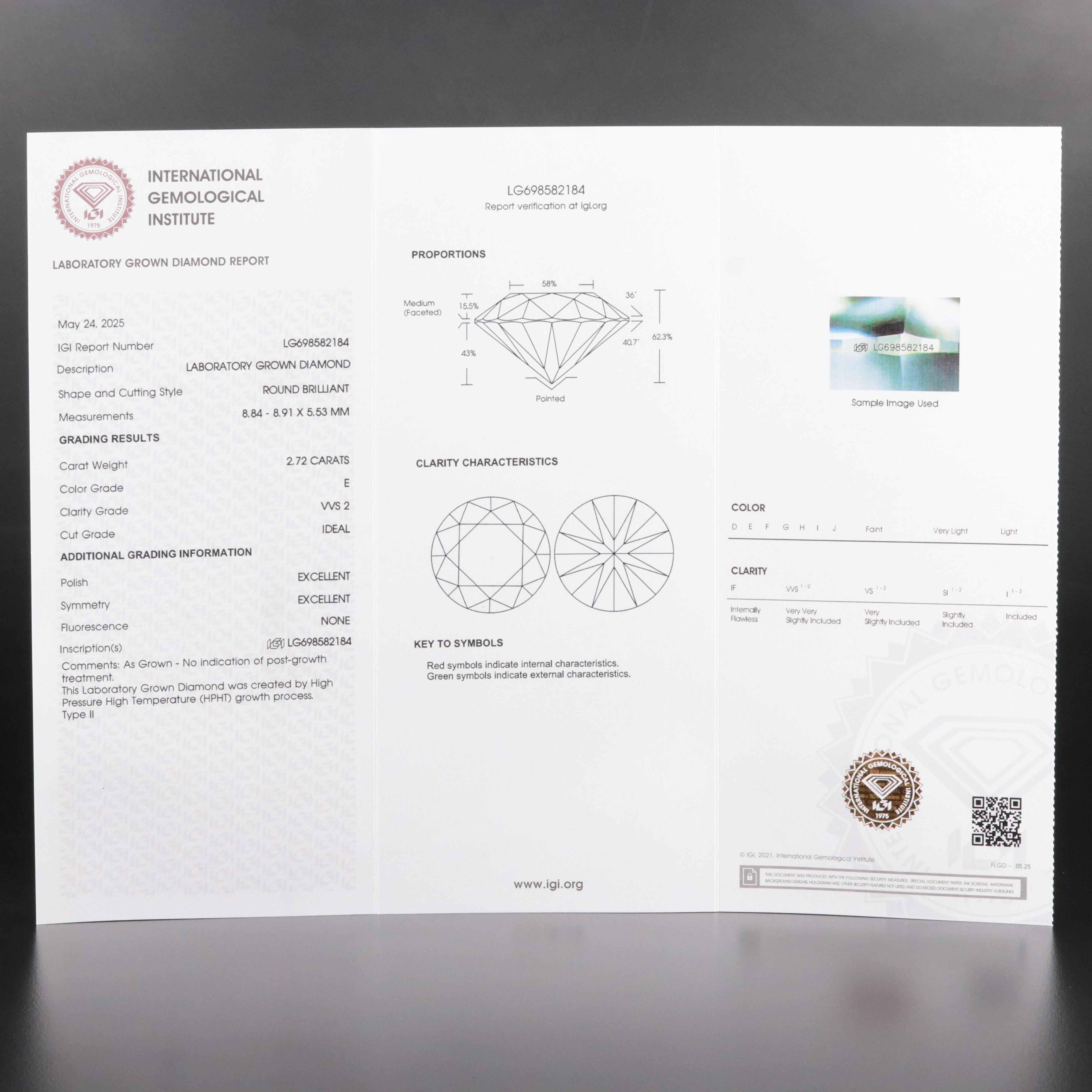 Platinum 5.42 CTW Lab Grown Stud Earrings with IGI Reports