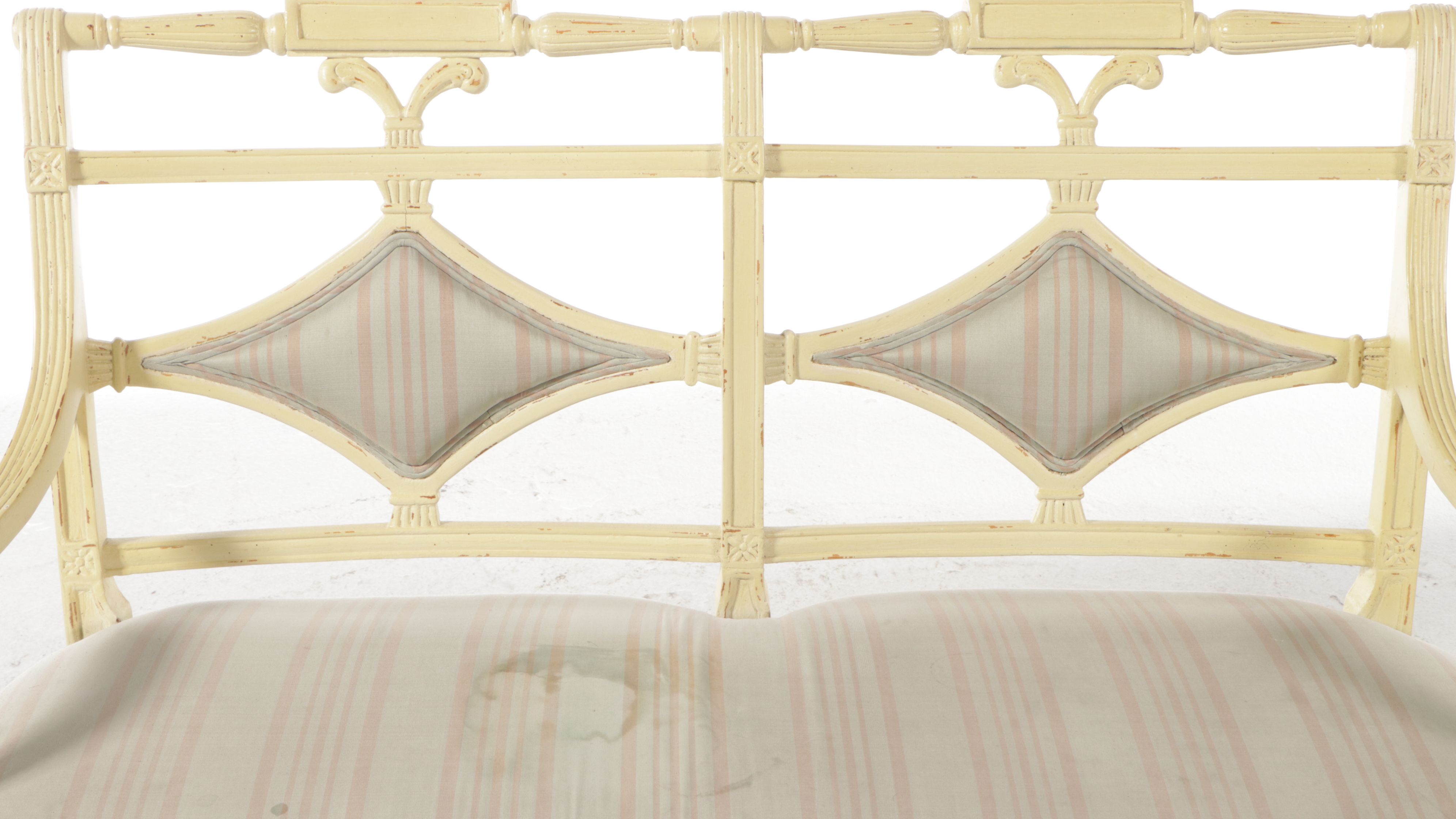 Theodore Alexander French Provincial Style Painted Wood Settee, Late 20th C.