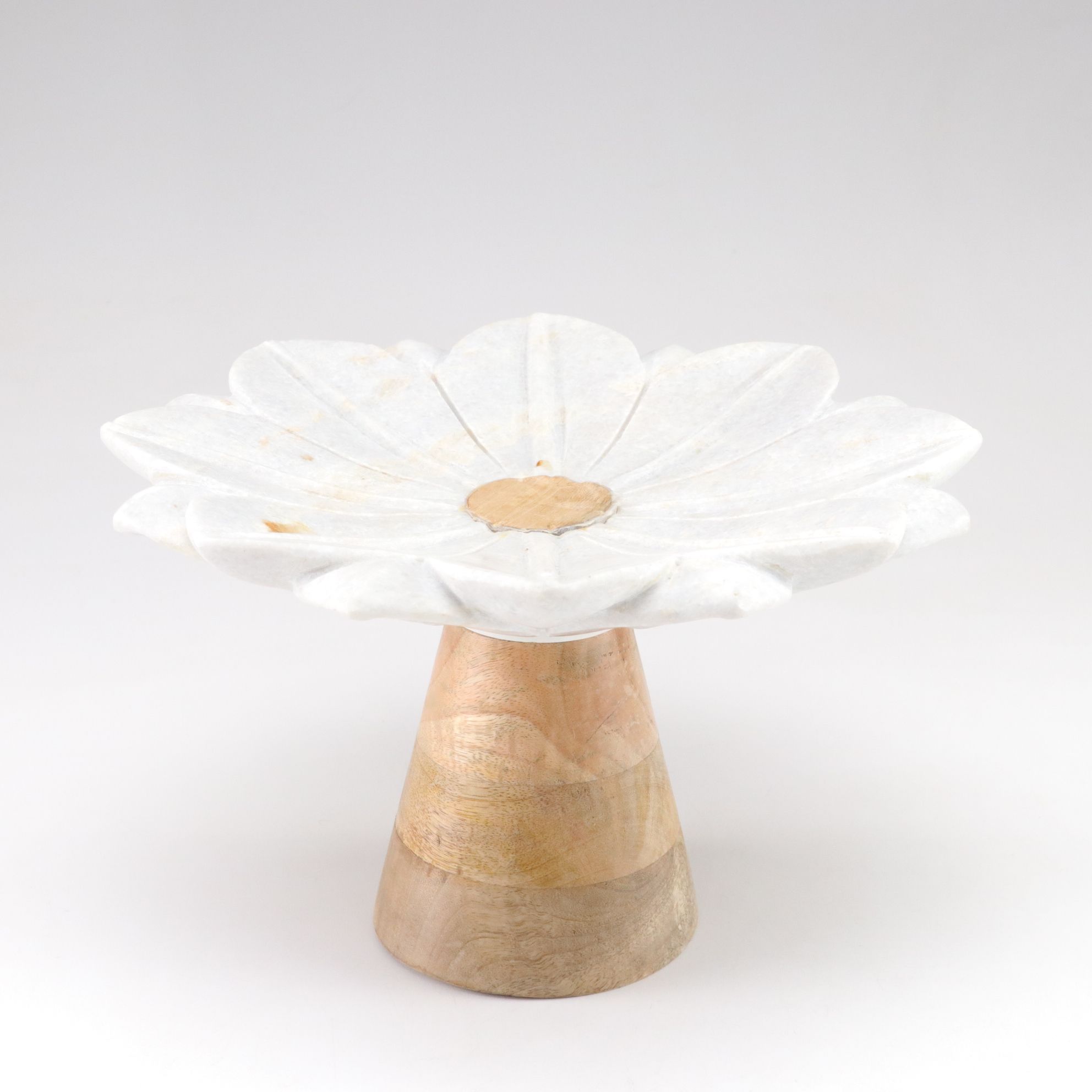 Granite & Wood Flower Cake Stand