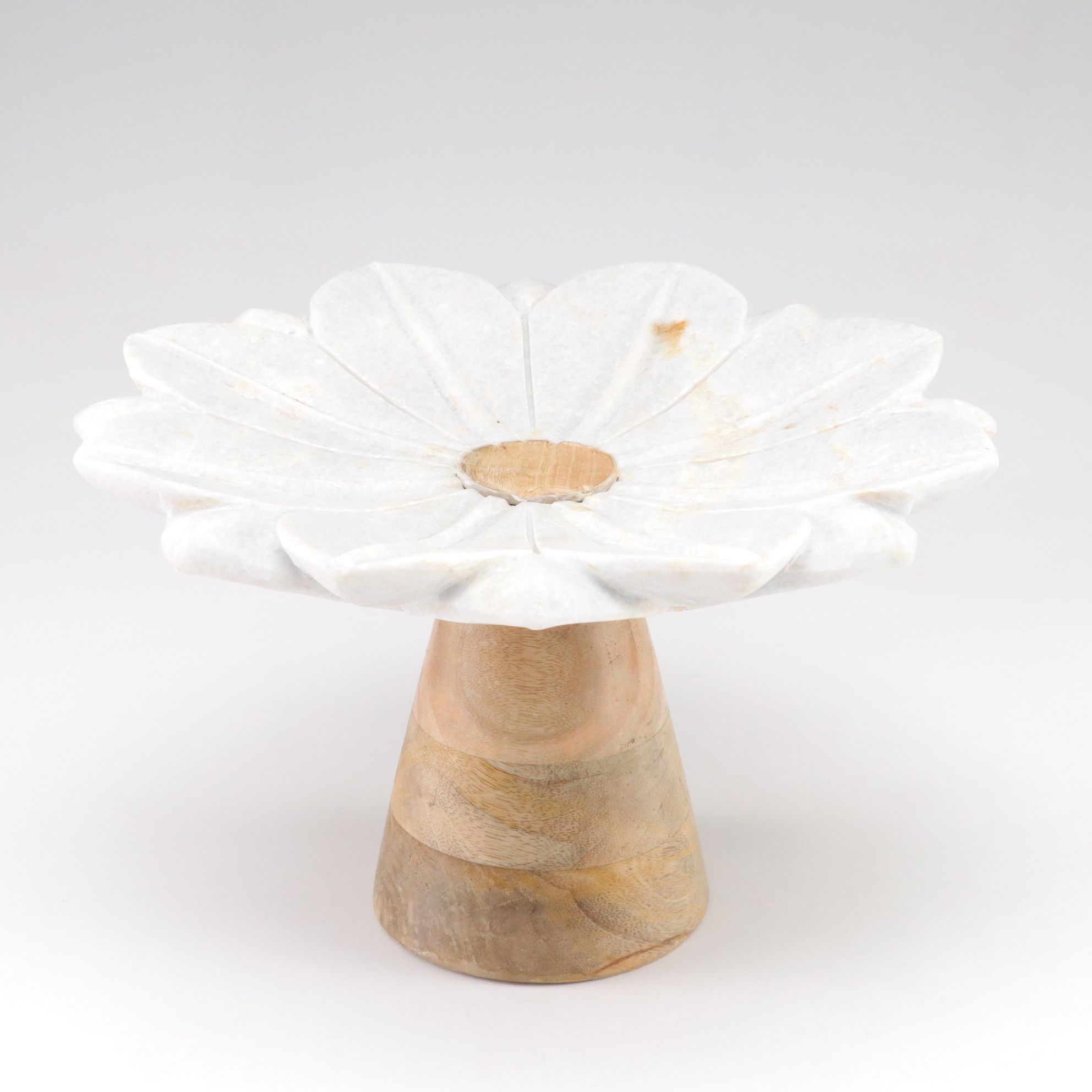 Granite & Wood Flower Cake Stand