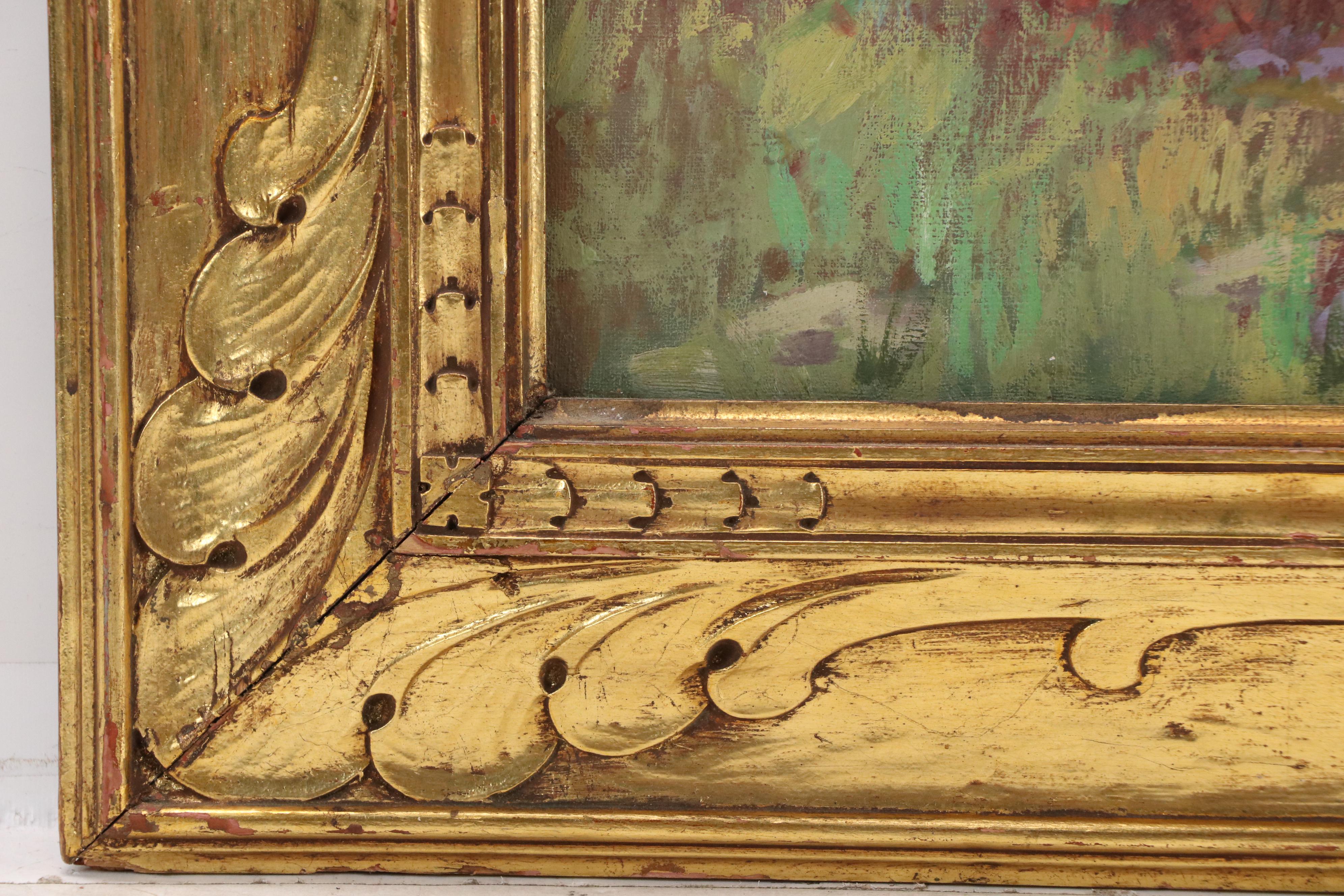 Michel Gadbois Impressionist Style Landscape Oil Painting, Circa 1940