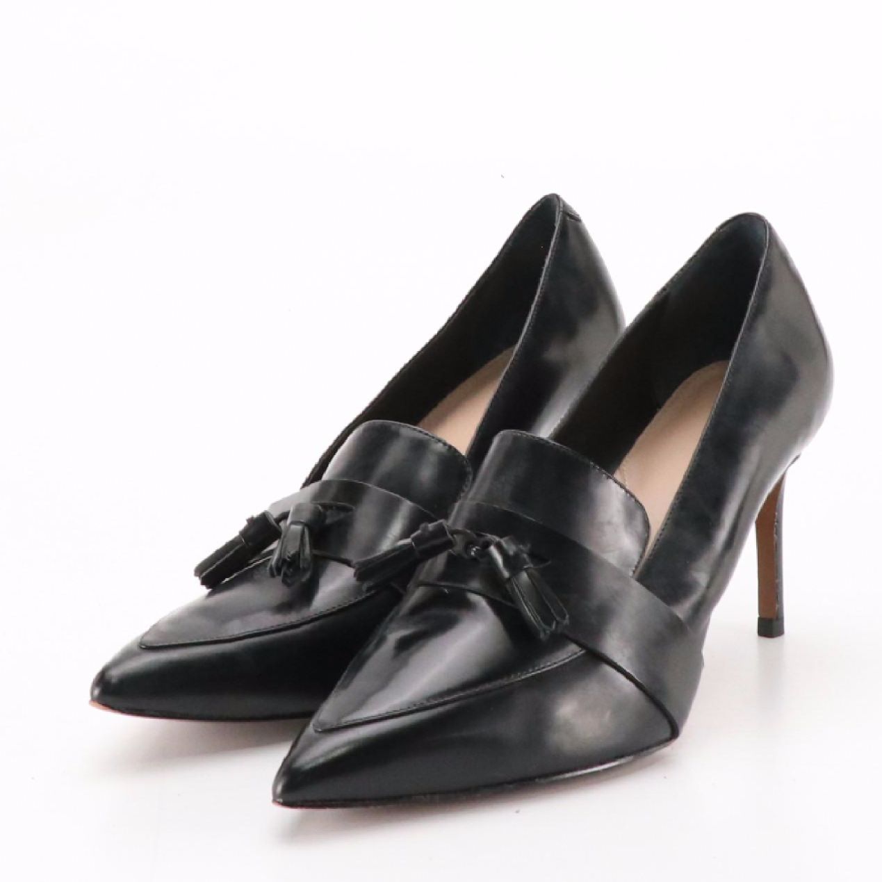 Banana Republic Black Patent Leather Pointy Toe Tassel Pumps