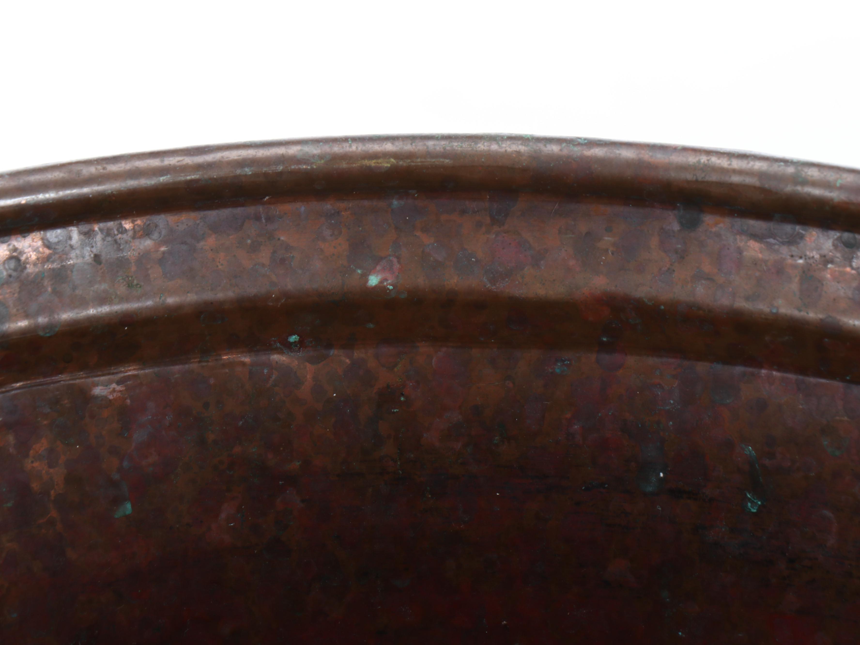 Large Copper Handled Planters with Coiled Copper Water Can