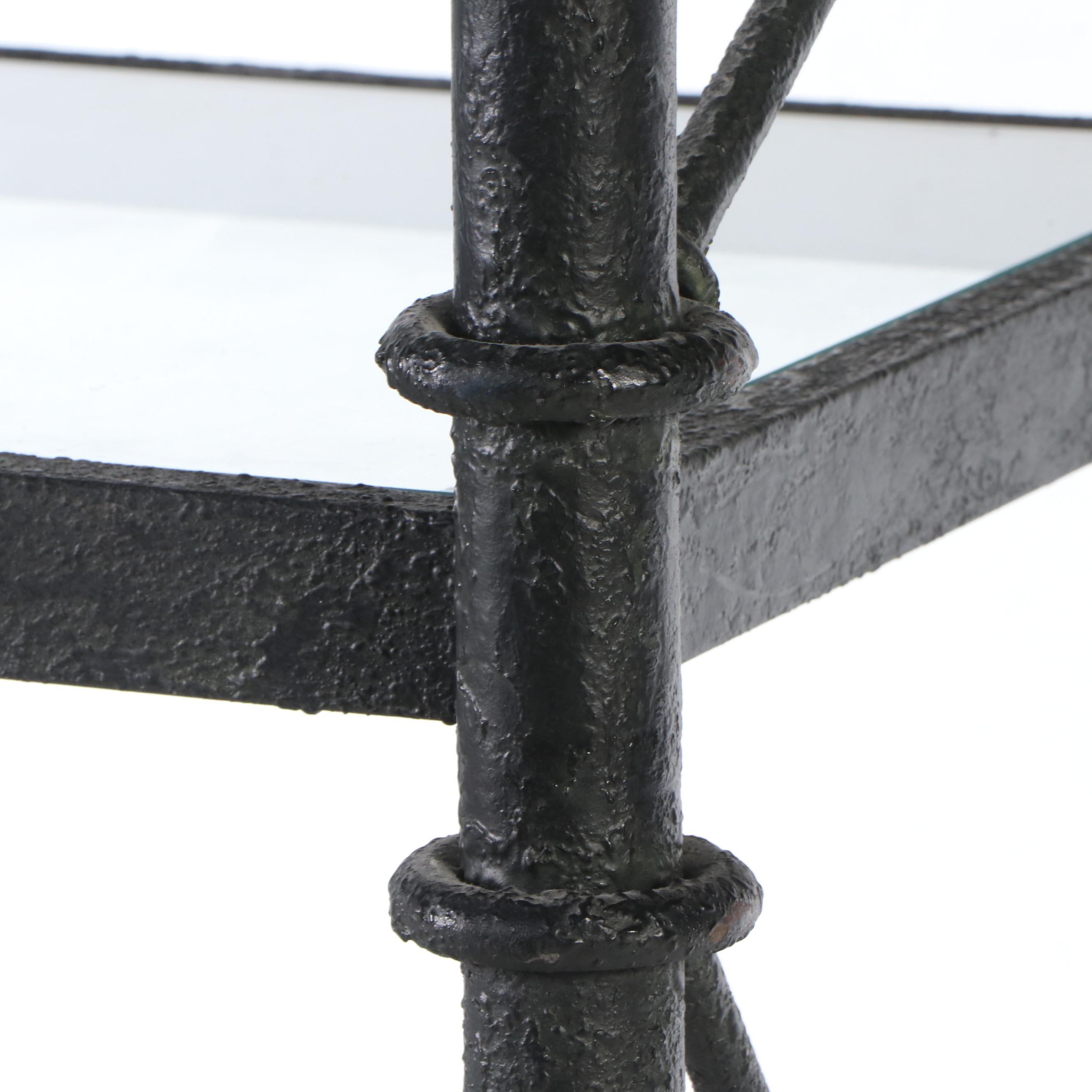 Wrought Iron Bookcase with Glass Shelves