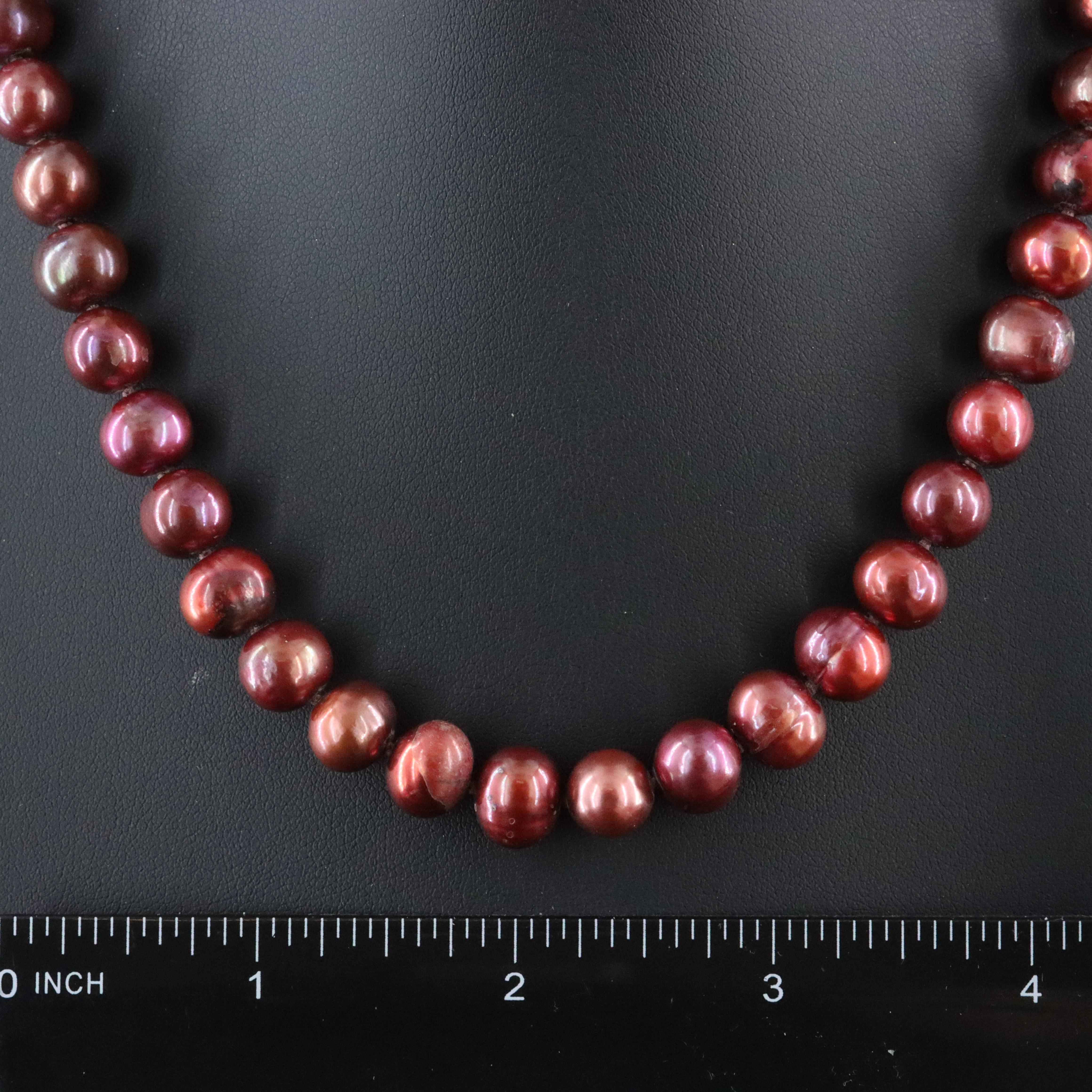 9.75 – 10mm Pearl Beaded Necklace with 14K Clasp