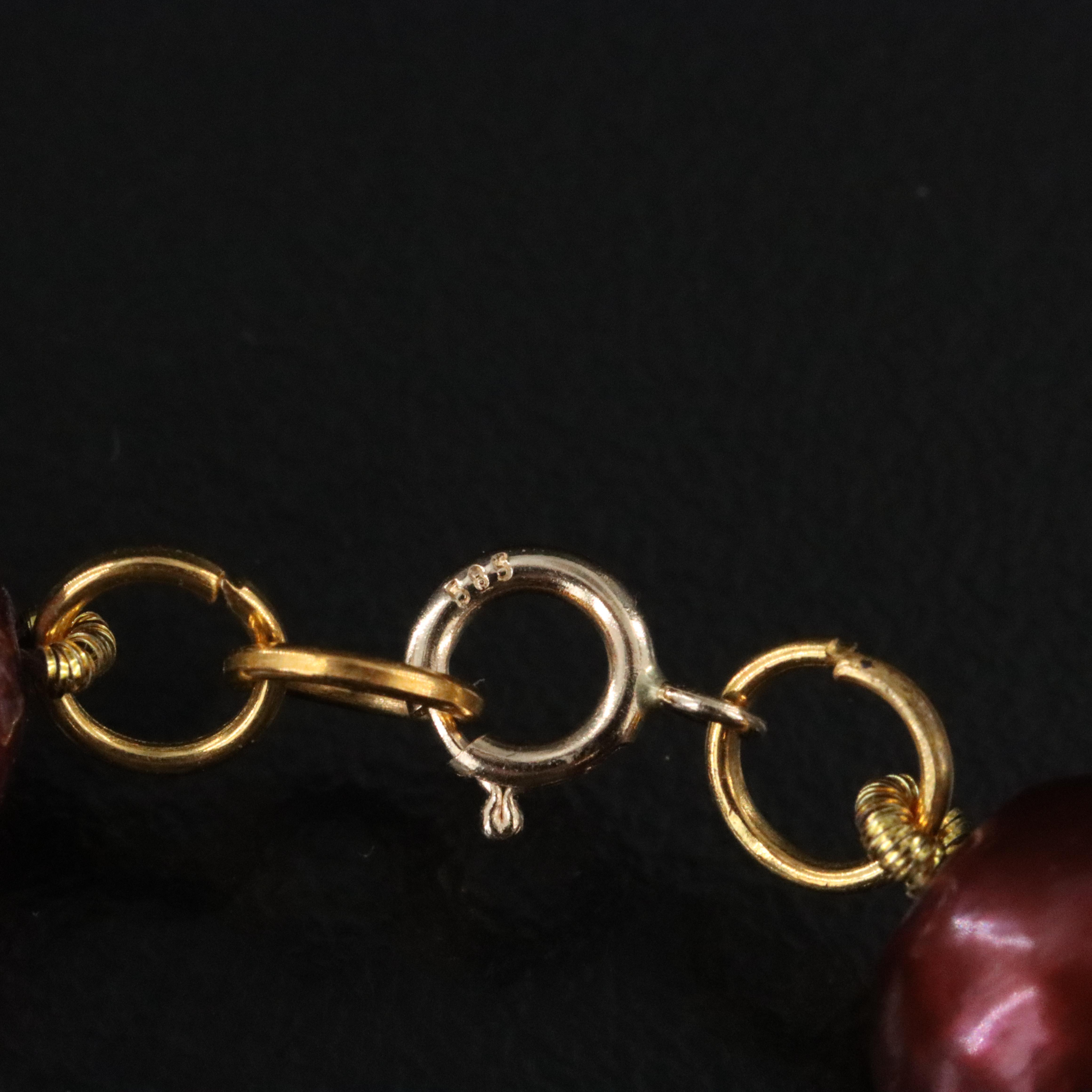 9.75 – 10mm Pearl Beaded Necklace with 14K Clasp