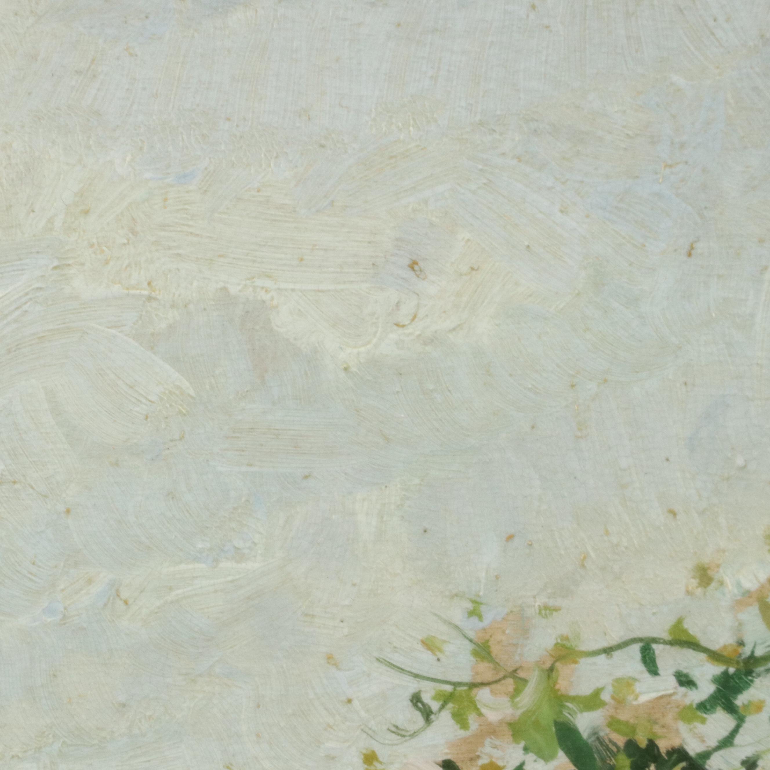 Giuseppe Landi Oil Painting "La Risuolatrice" (The Resoler), 1983