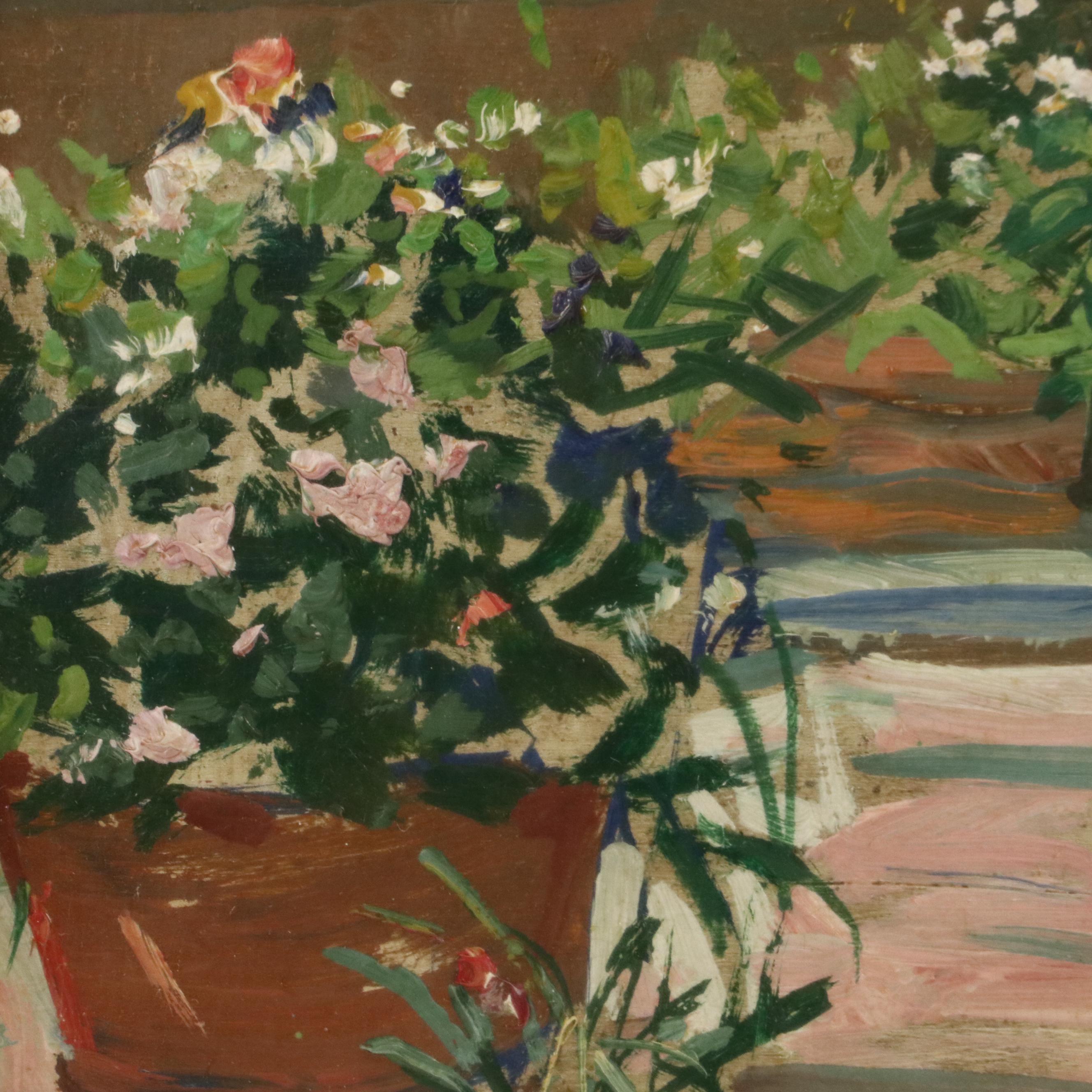 Giuseppe Landi Oil Painting "La Risuolatrice" (The Resoler), 1983