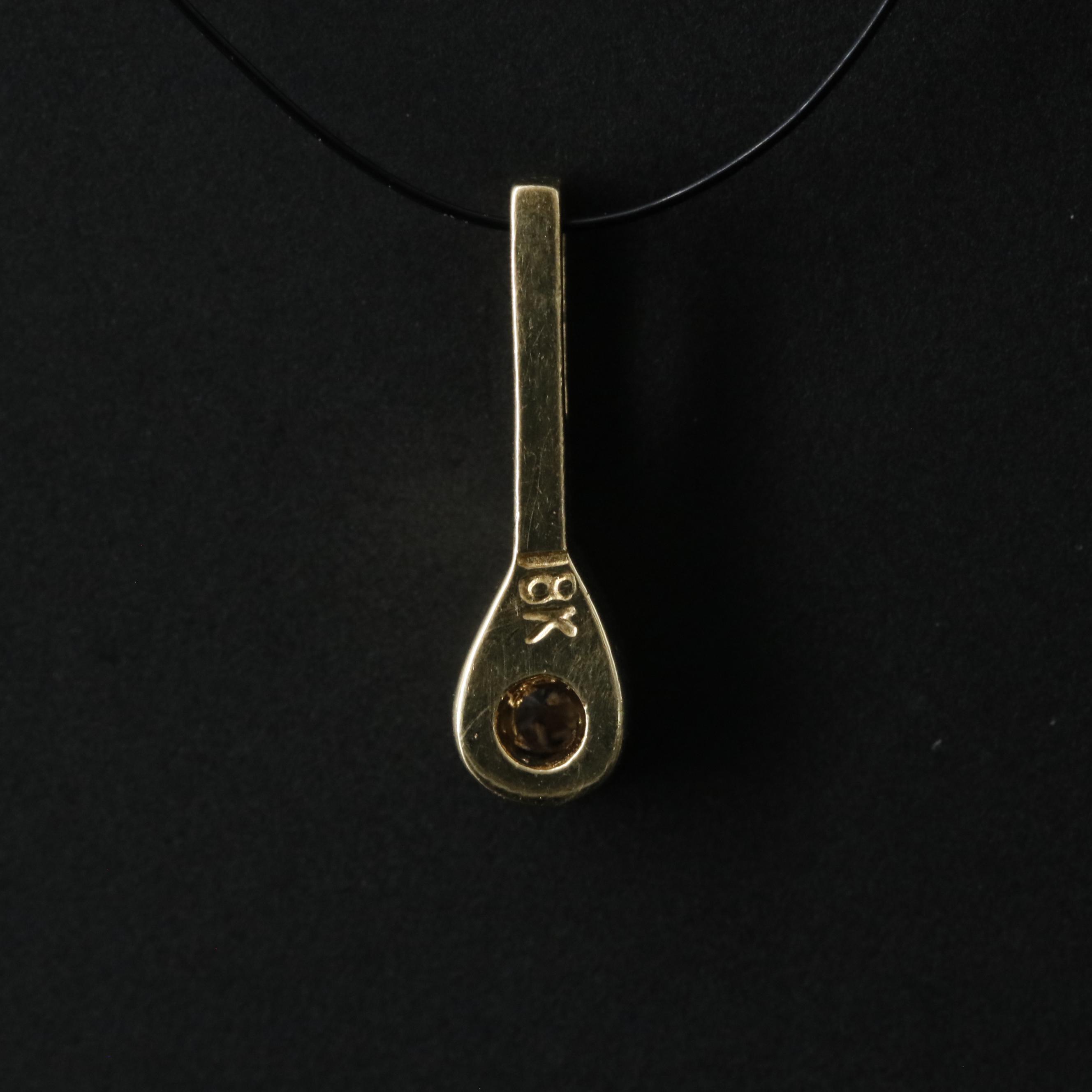 18K 0.02 CT Diamond Drop Pendant