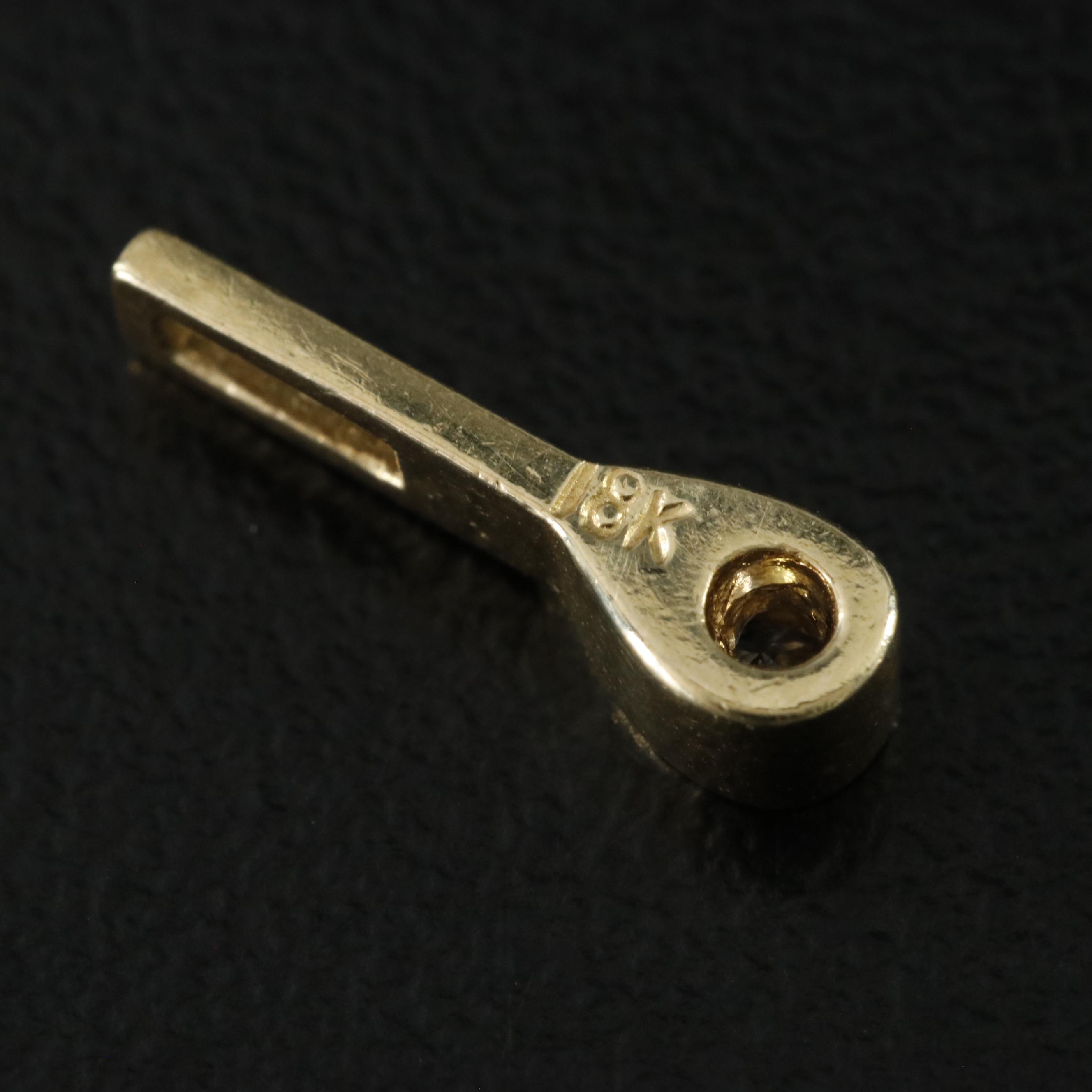 18K 0.02 CT Diamond Drop Pendant