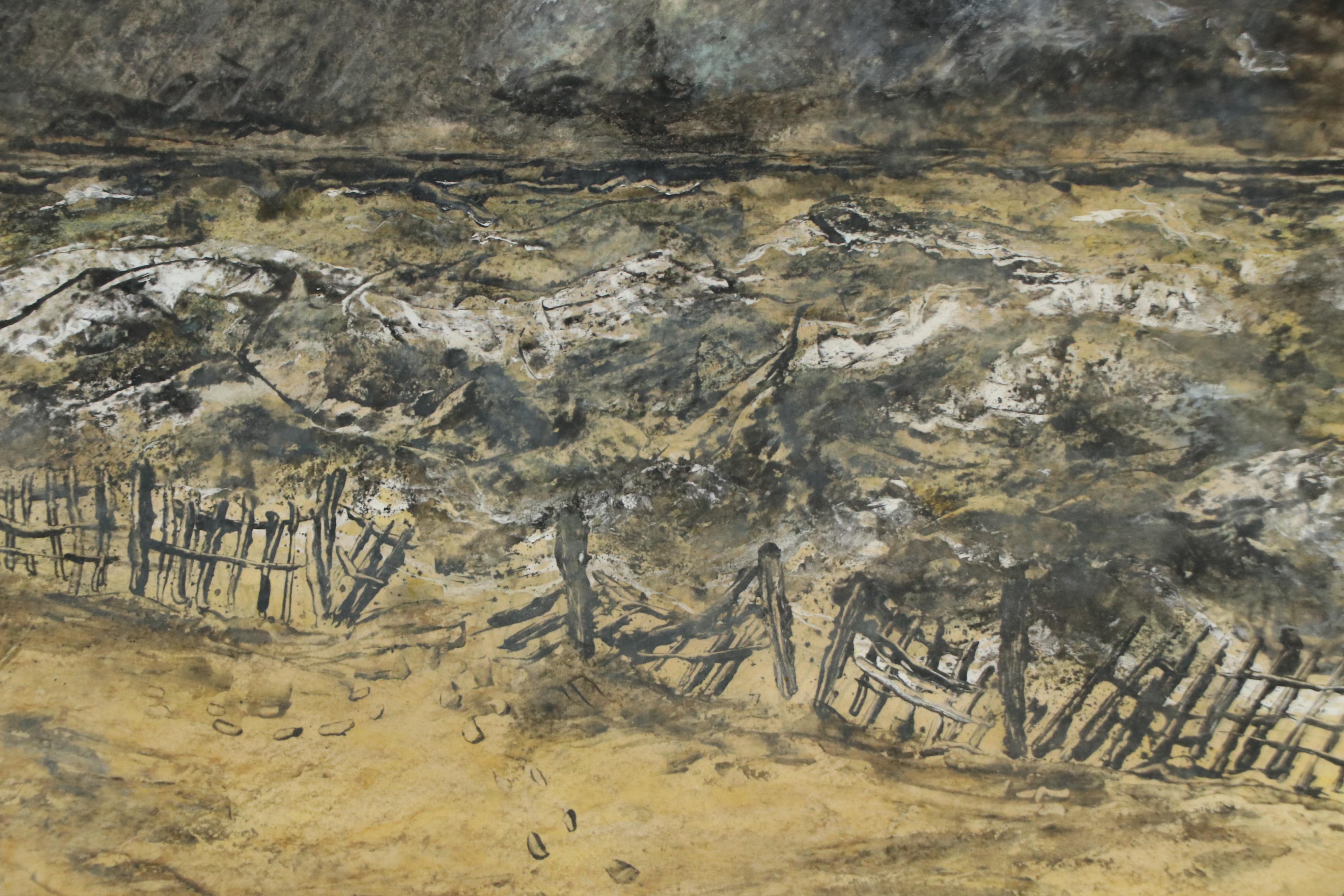 Georgia P. Neely Mixed Media Painting "Storm," 1962