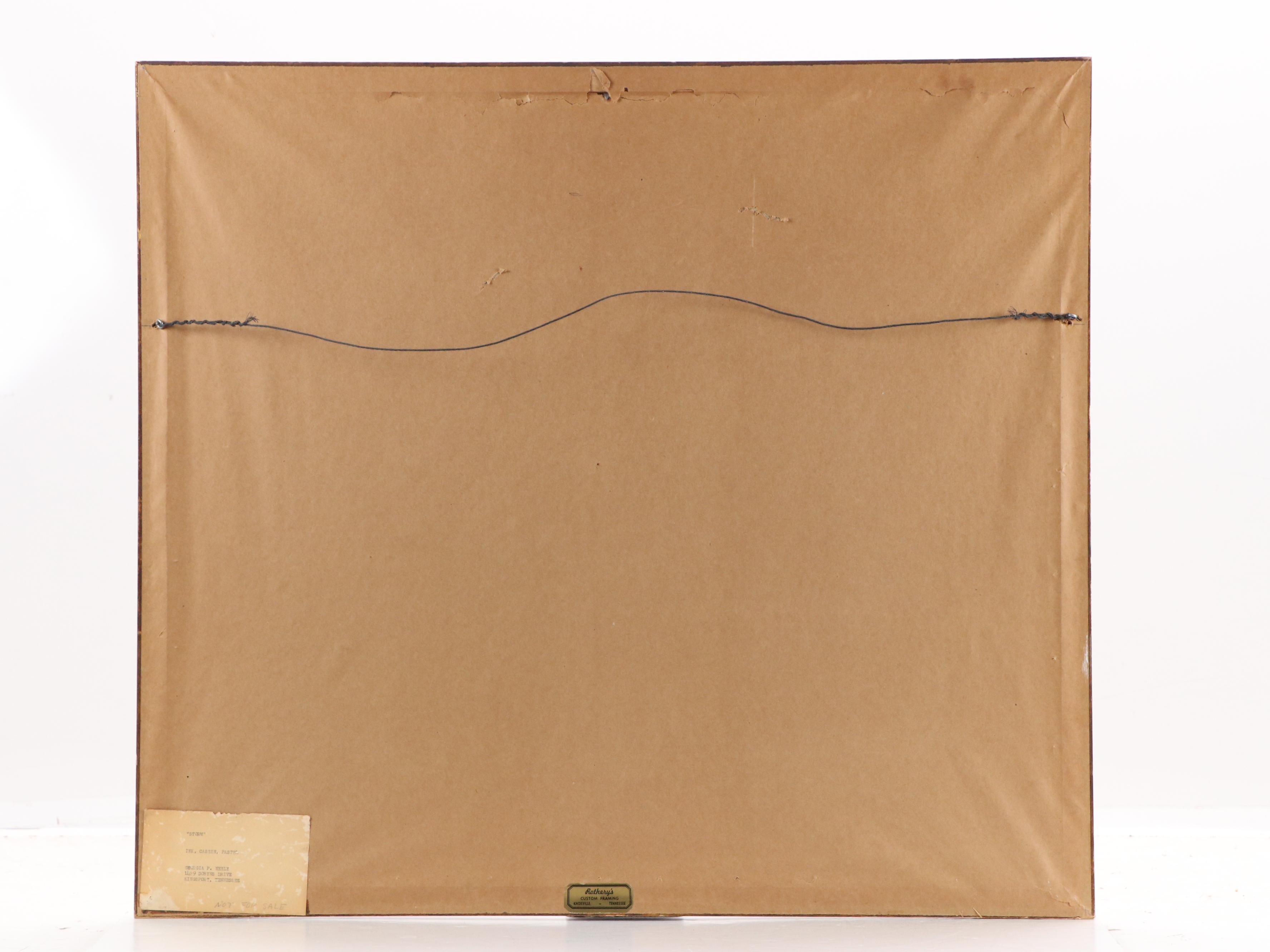 Georgia P. Neely Mixed Media Painting "Storm," 1962