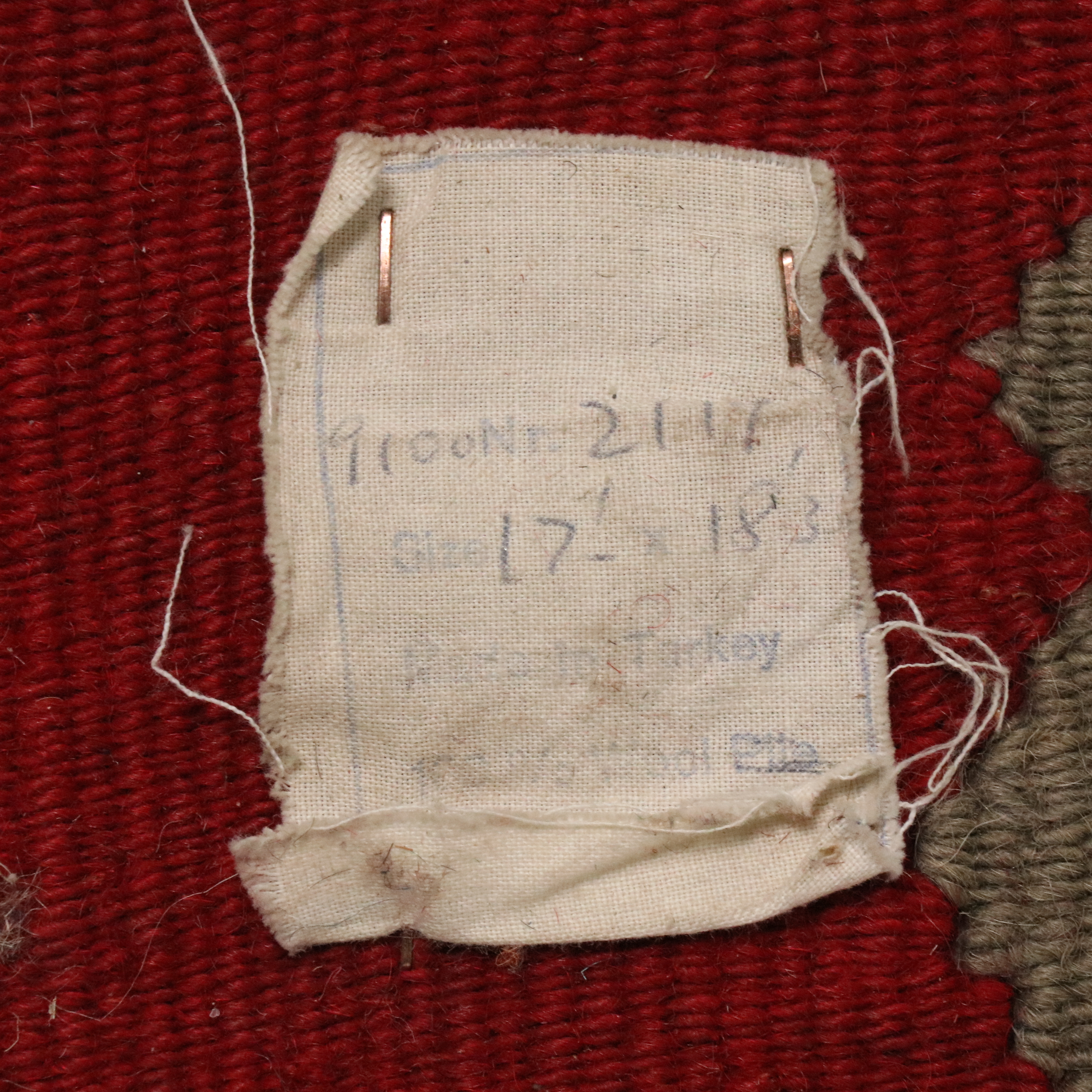 16'11 x 17'4 Handwoven Turkish Kilim Room-Sized Rug