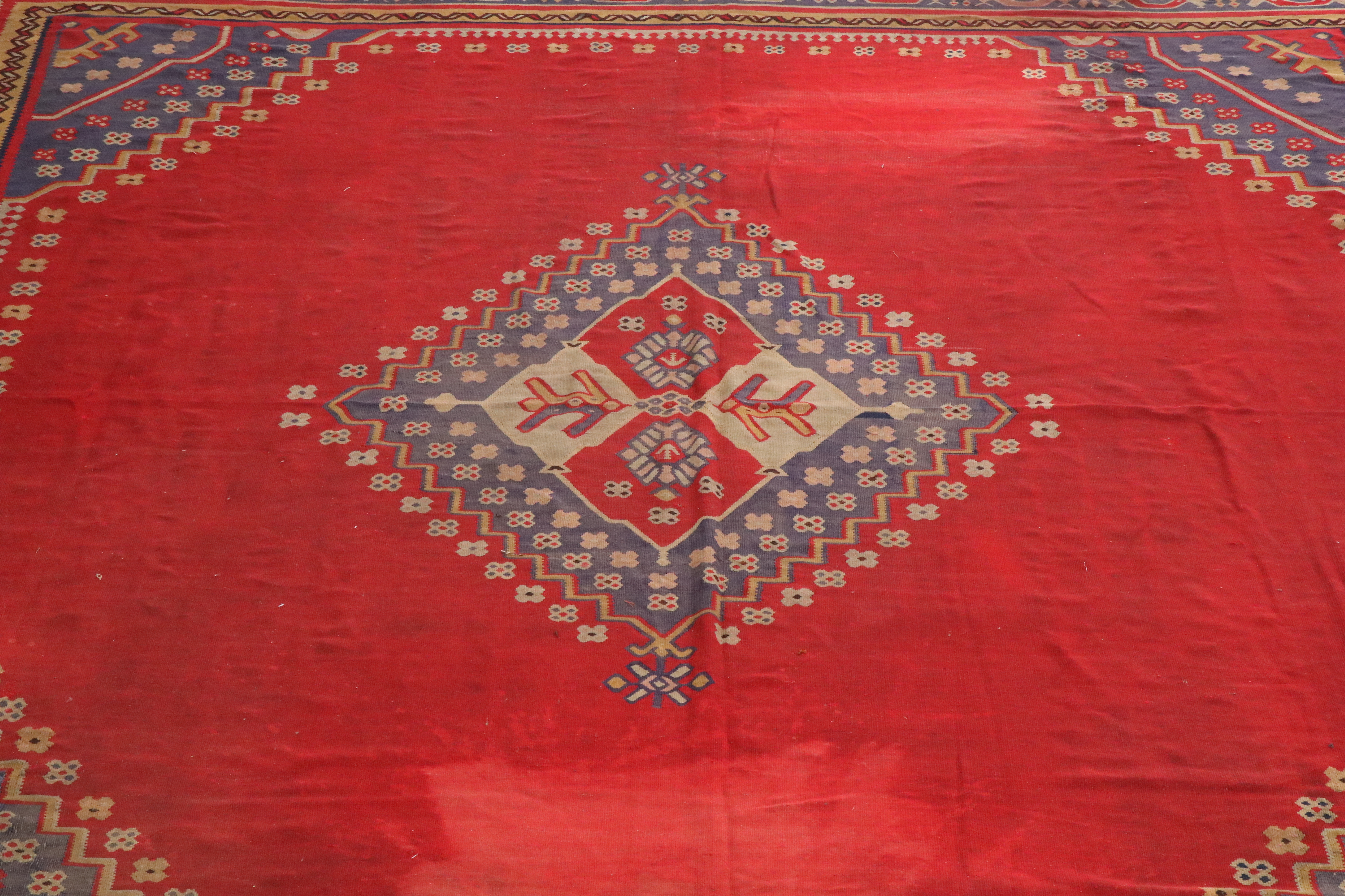16'11 x 17'4 Handwoven Turkish Kilim Room-Sized Rug