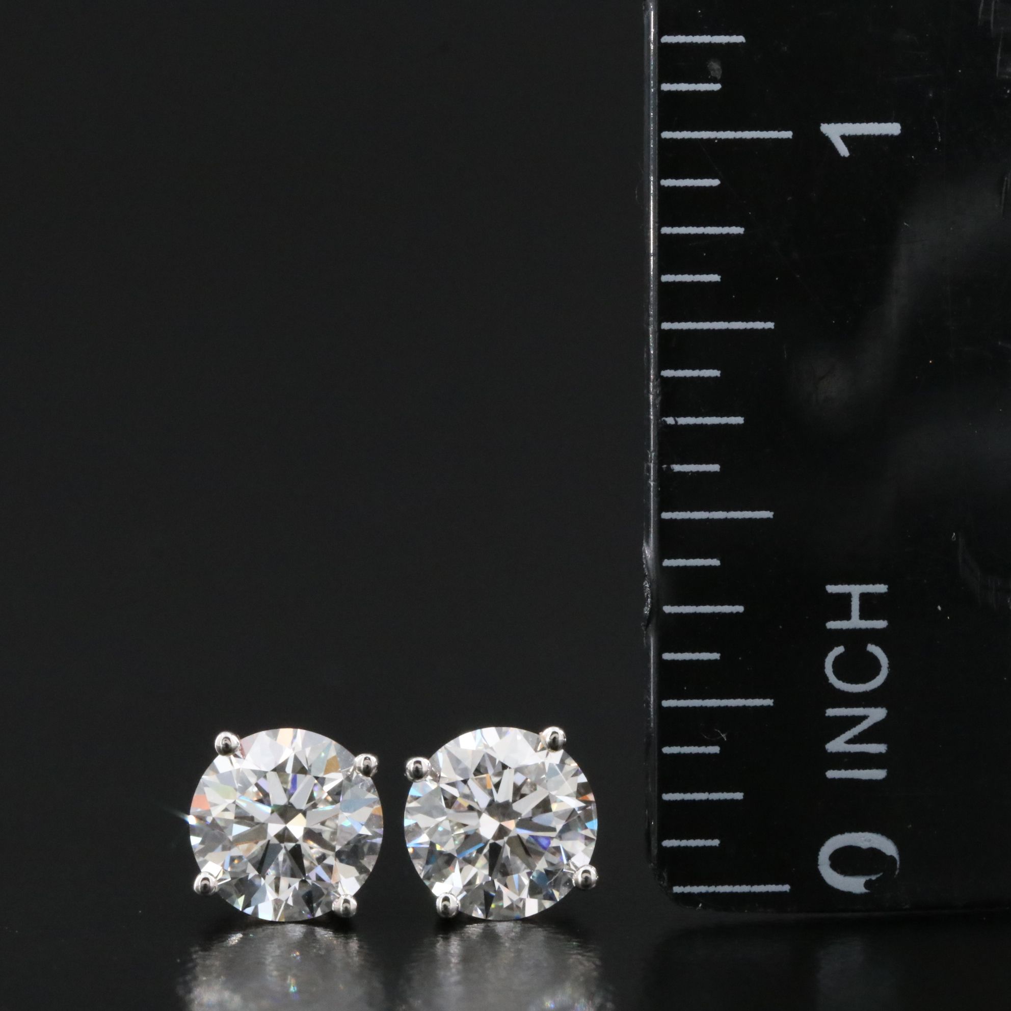 Platinum 2.16 CTW Lab Grown Diamond Solitaire Stud Earrings with IGI Reports