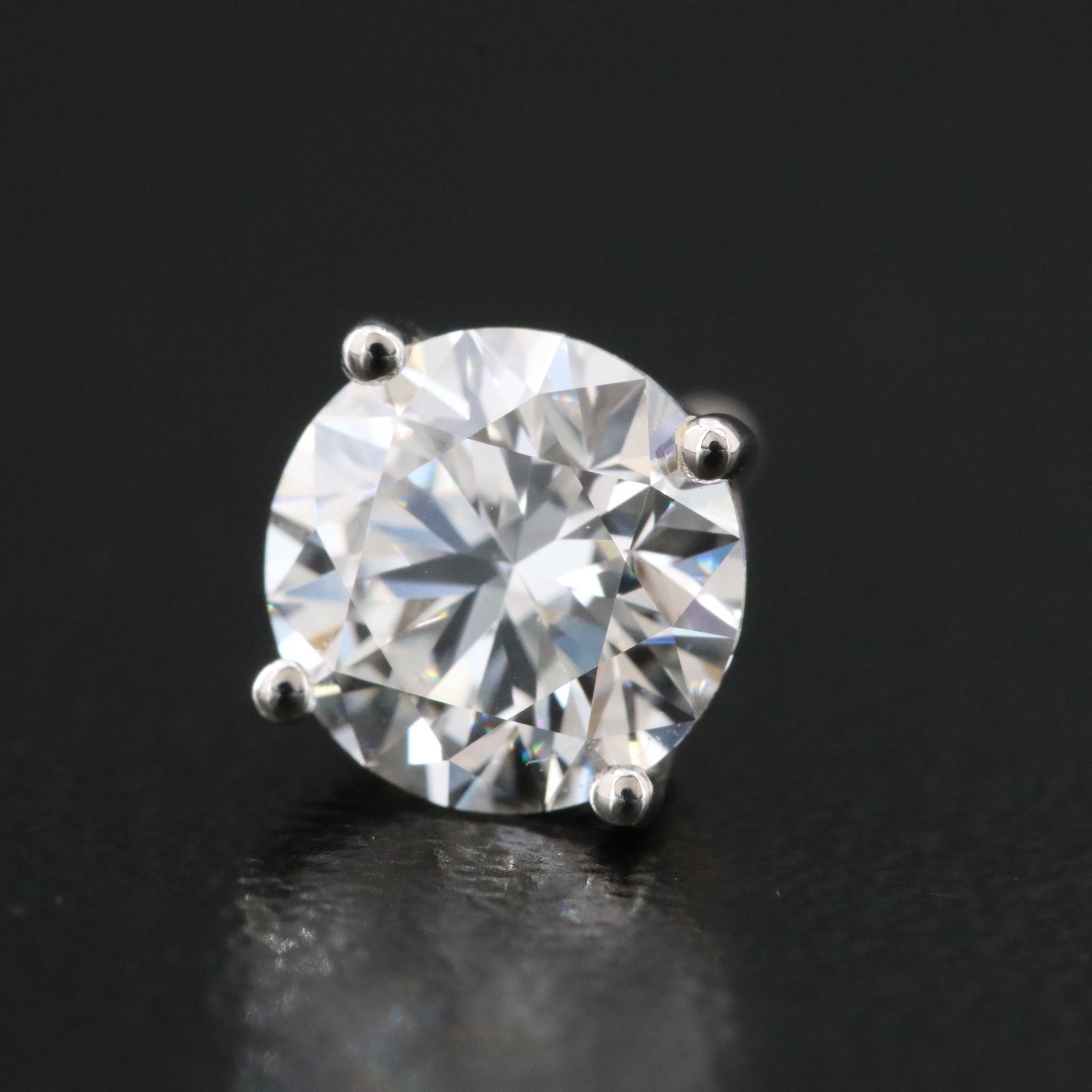 Platinum 2.16 CTW Lab Grown Diamond Solitaire Stud Earrings with IGI Reports