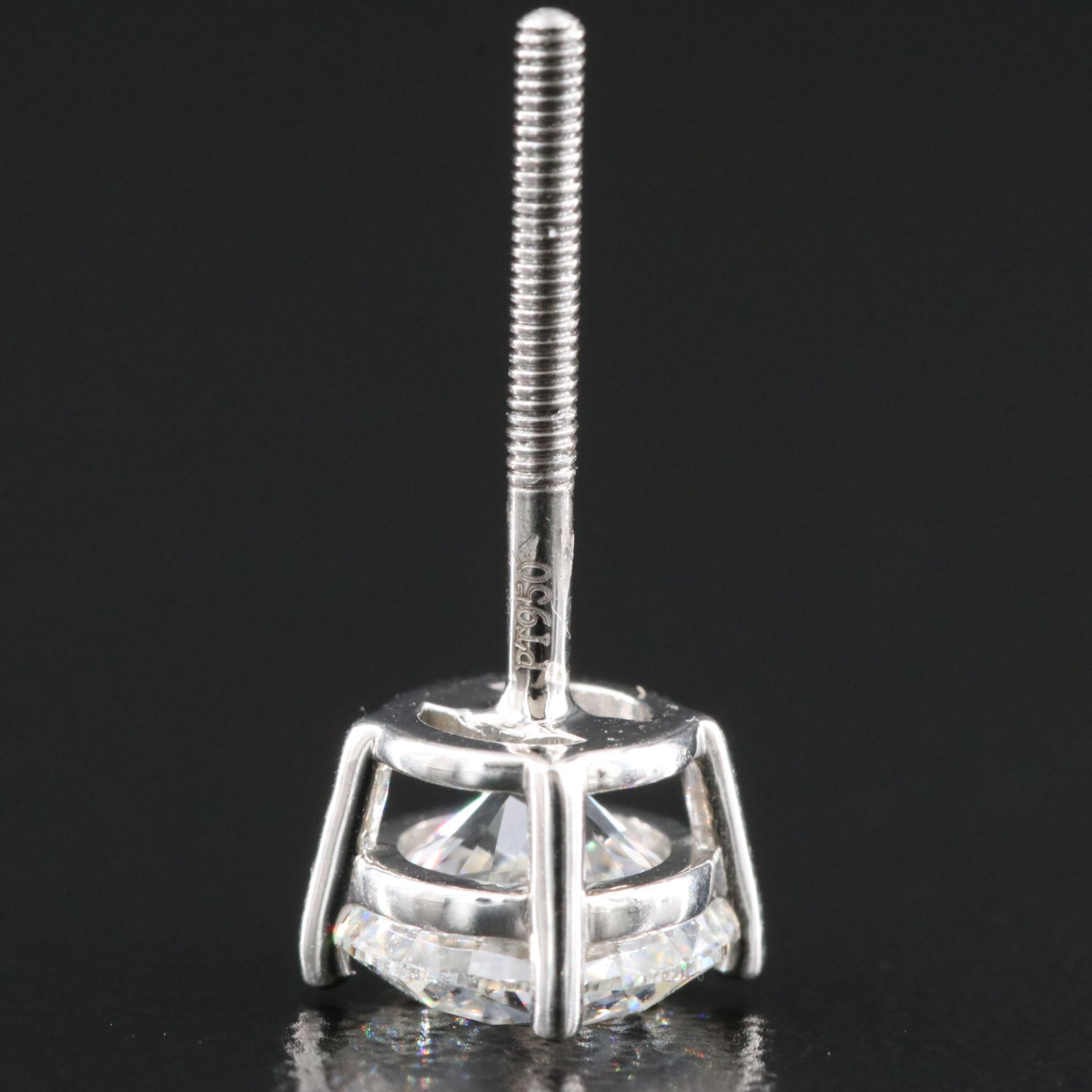 Platinum 2.16 CTW Lab Grown Diamond Solitaire Stud Earrings with IGI Reports