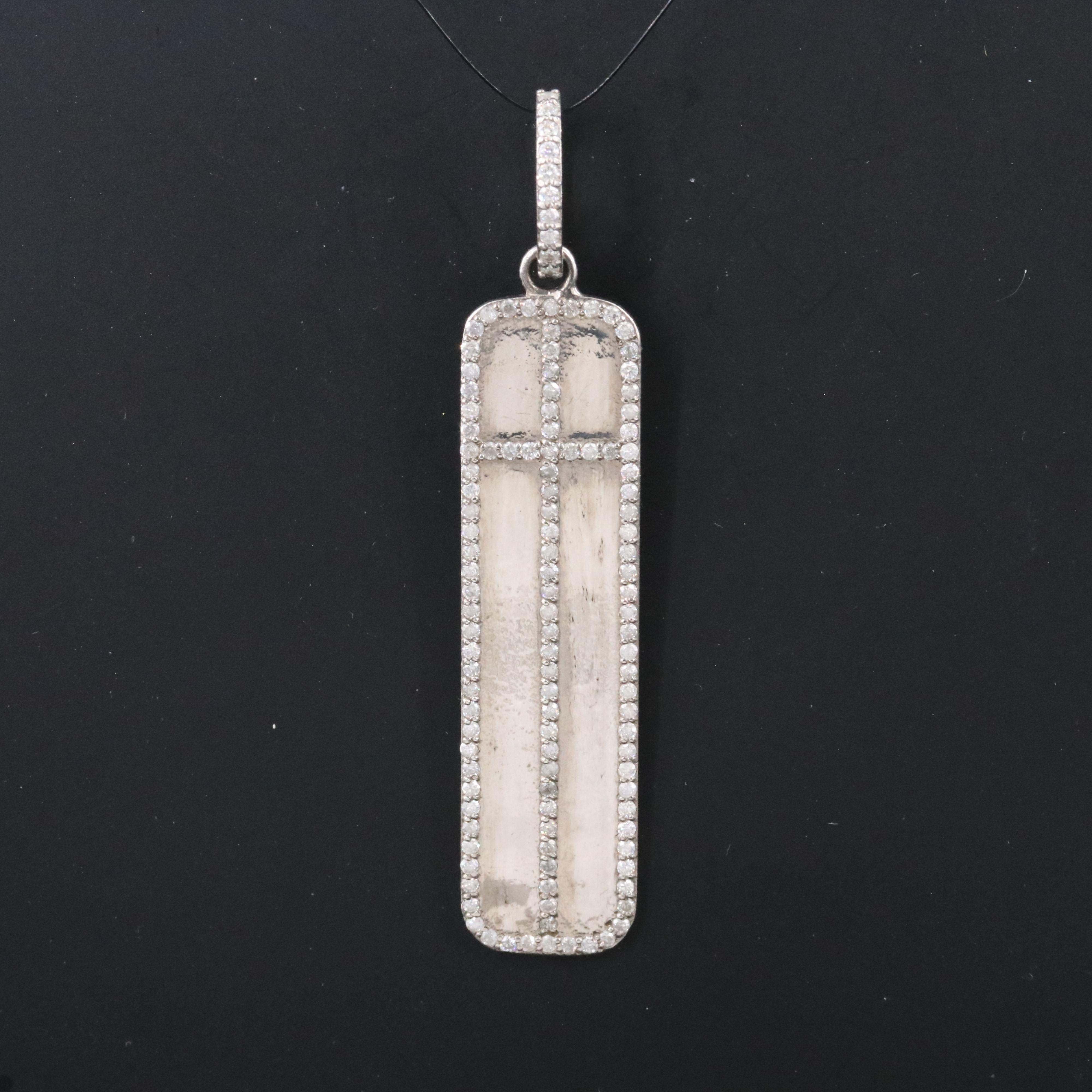 Sheryl Lowe Sterling Diamond Cross Pendant