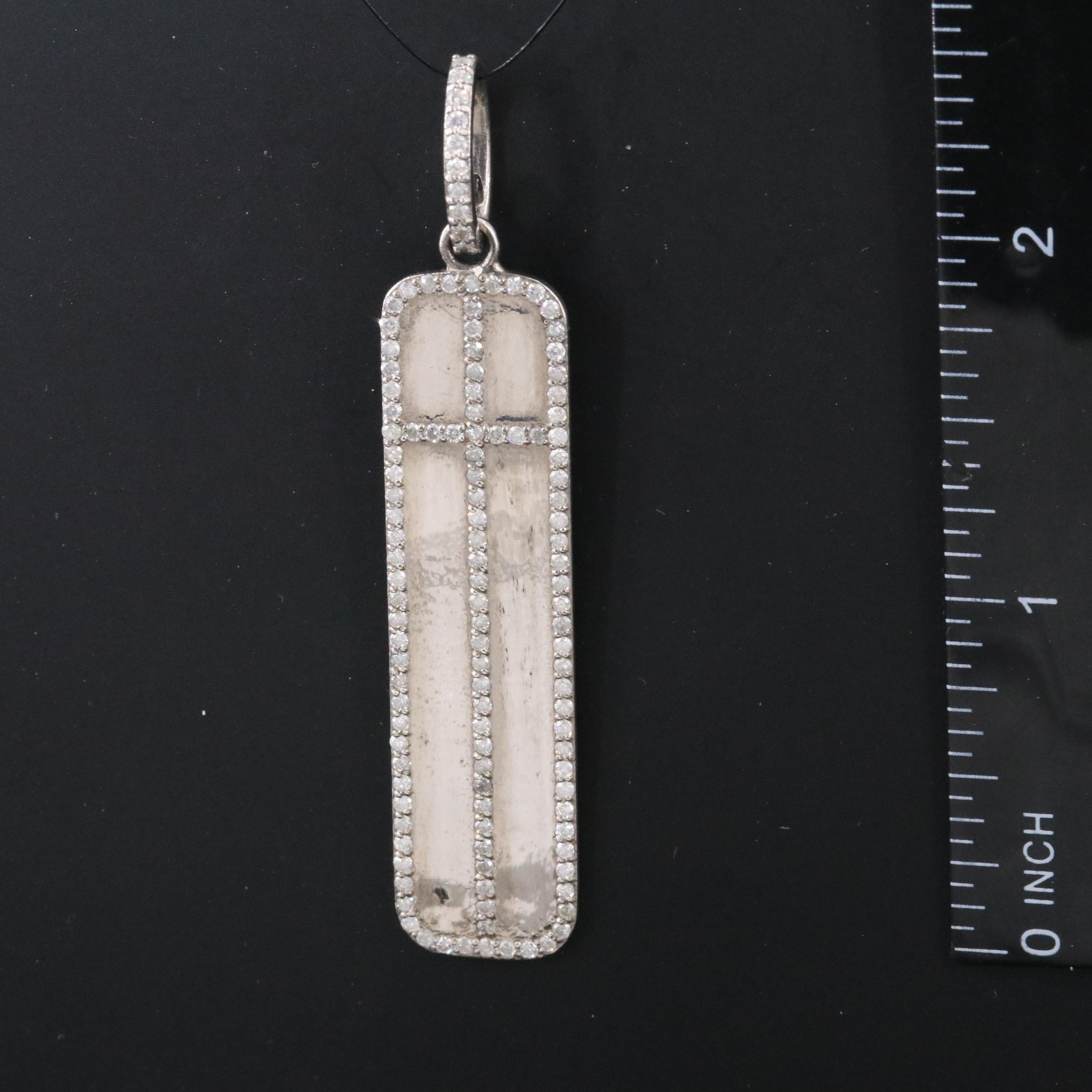 Sheryl Lowe Sterling Diamond Cross Pendant