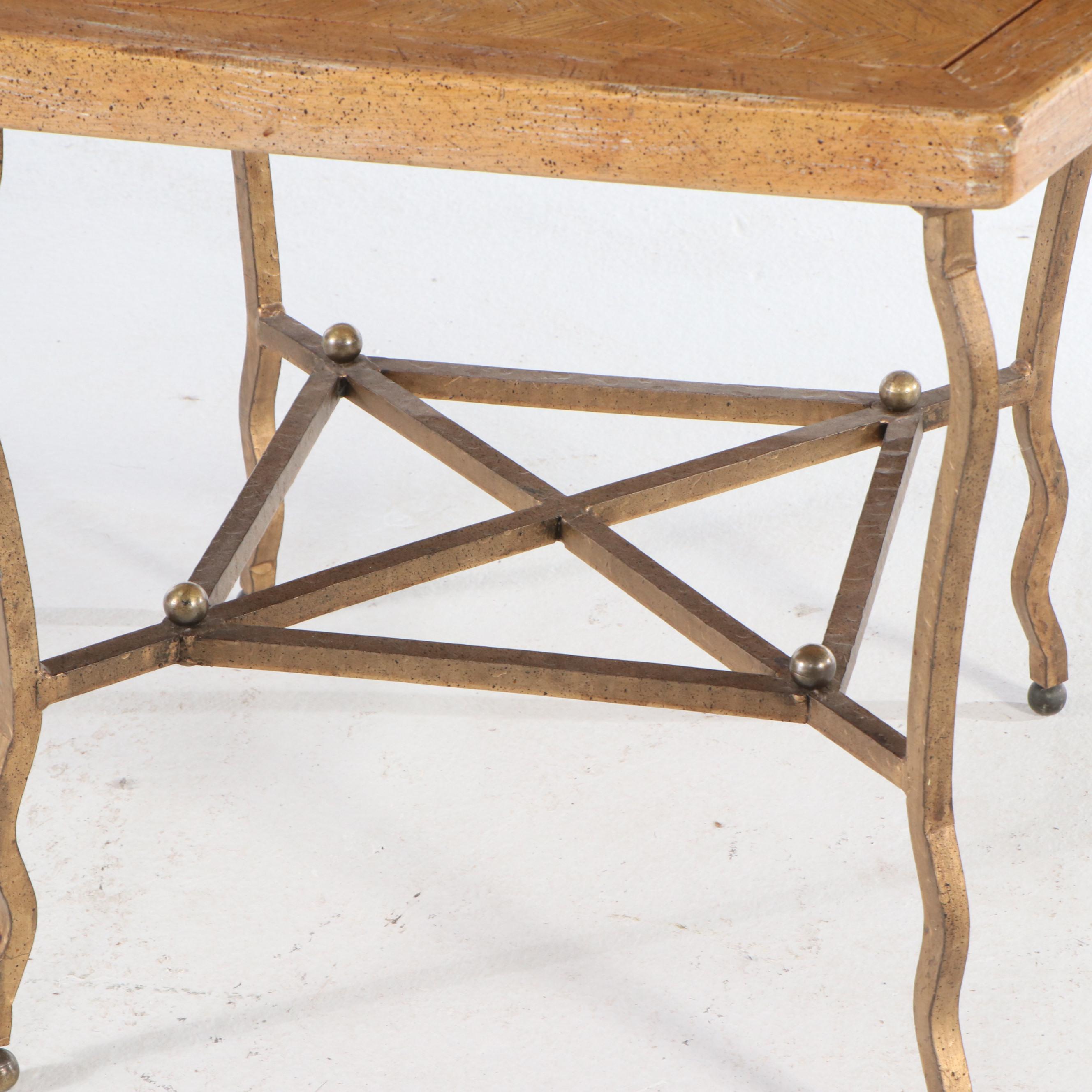 Contemporary Gilt Metal Side Table