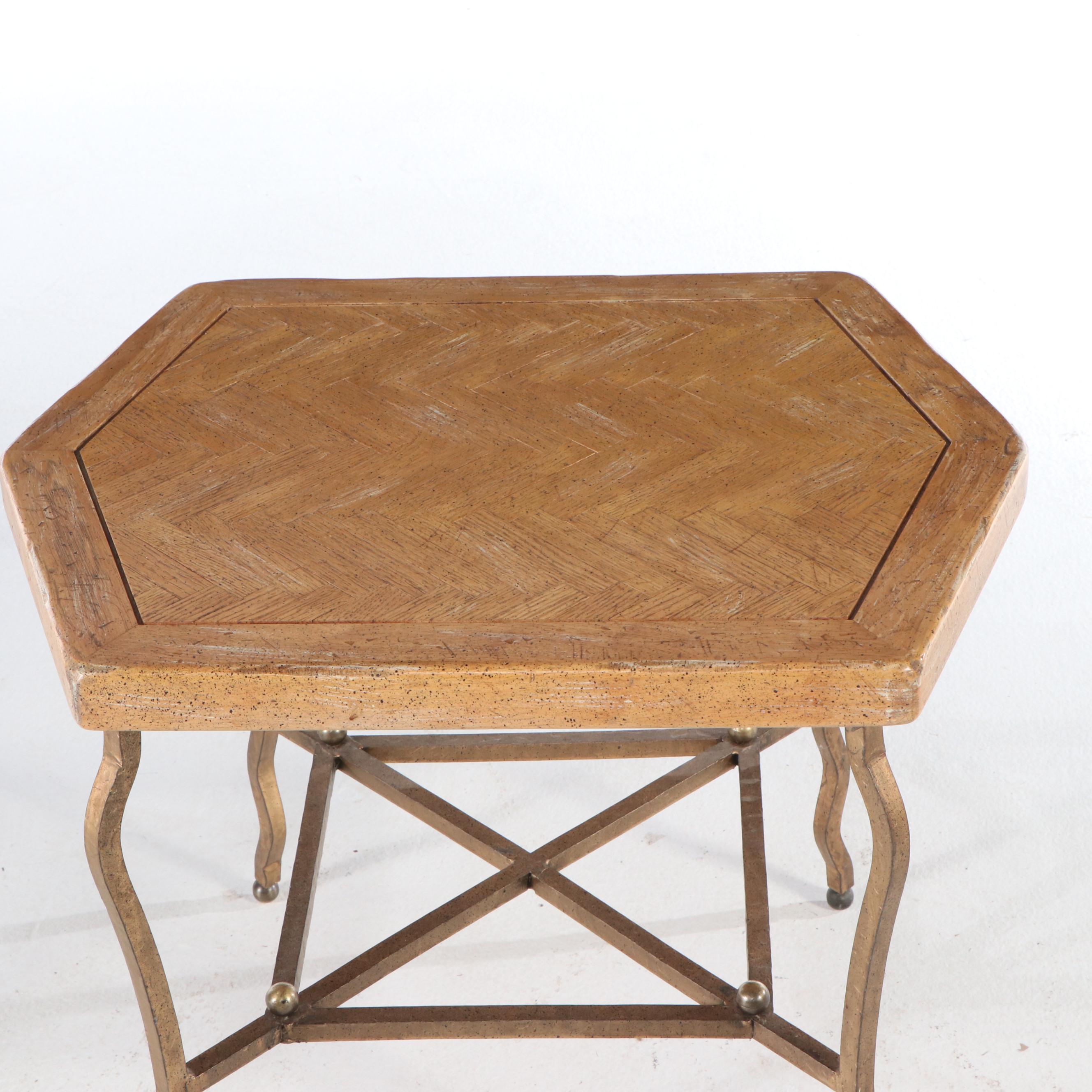 Contemporary Gilt Metal Side Table