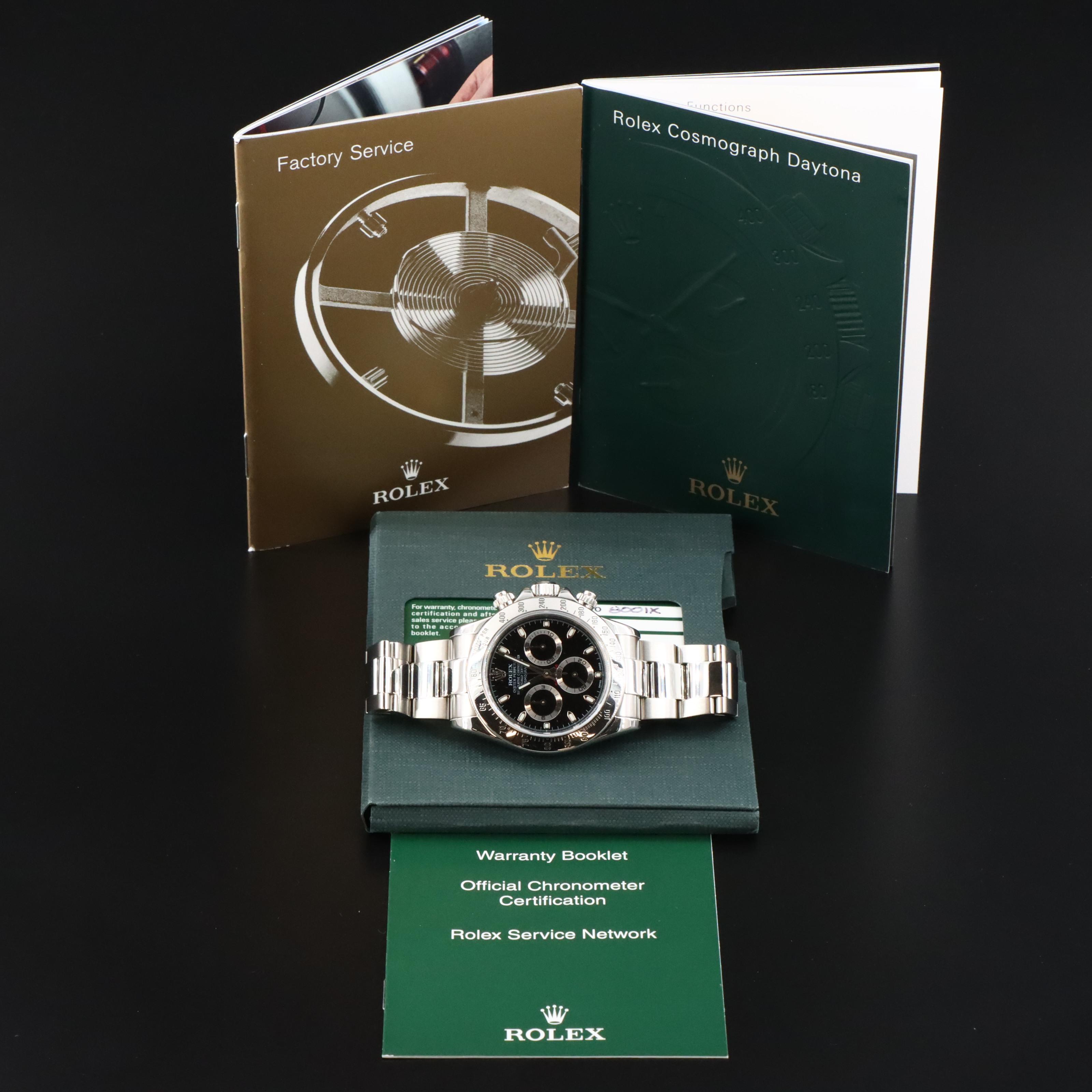 Rolex Daytona Black 116520 Officially Certified Cosmograph Watch