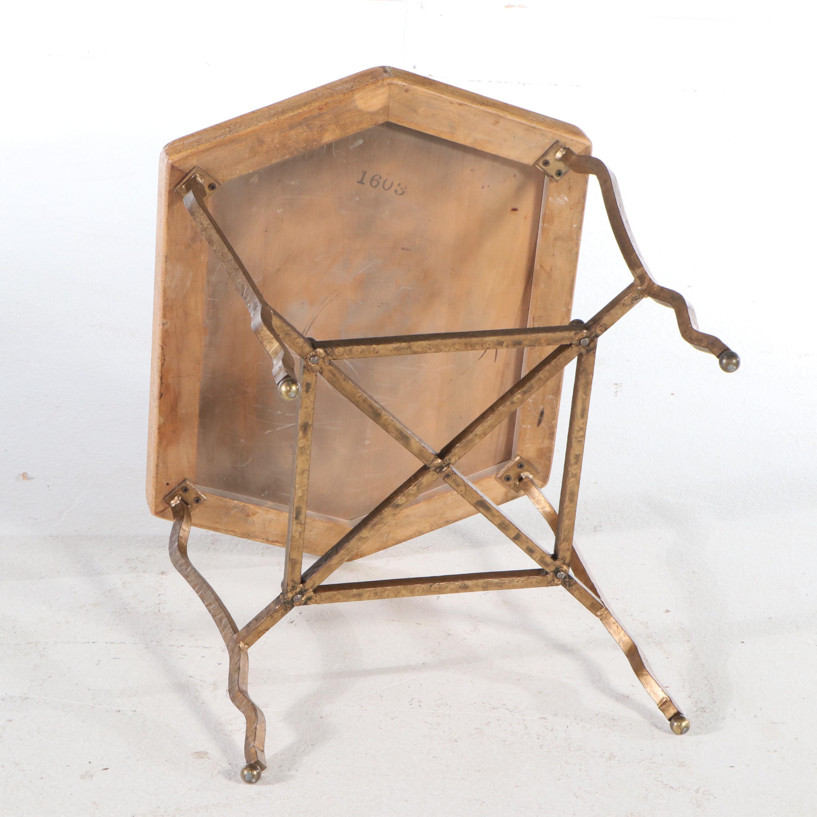 Contemporary Gilt Metal Side Table