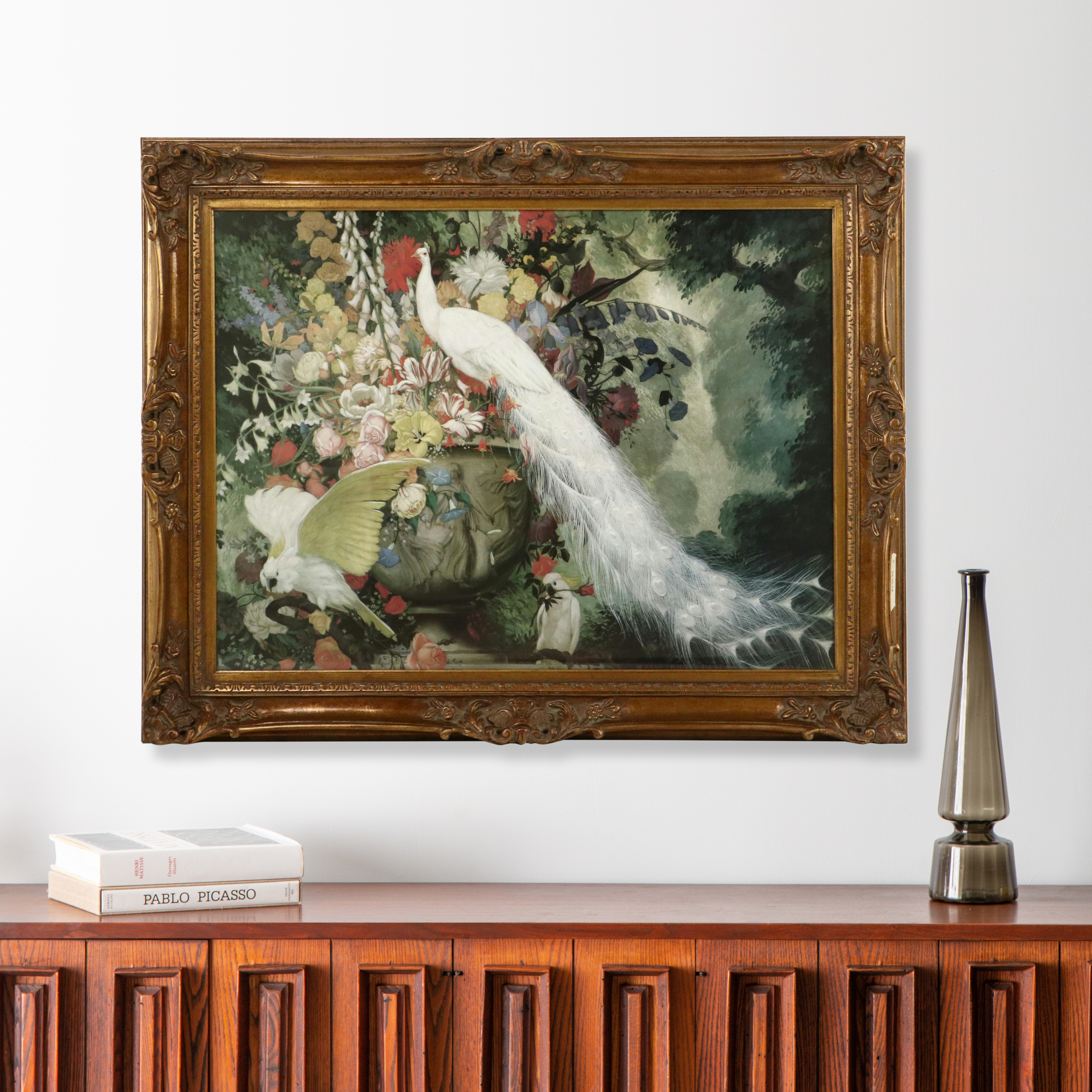 Offset Lithograph After Jesse Arms Botke "The White Peacock"