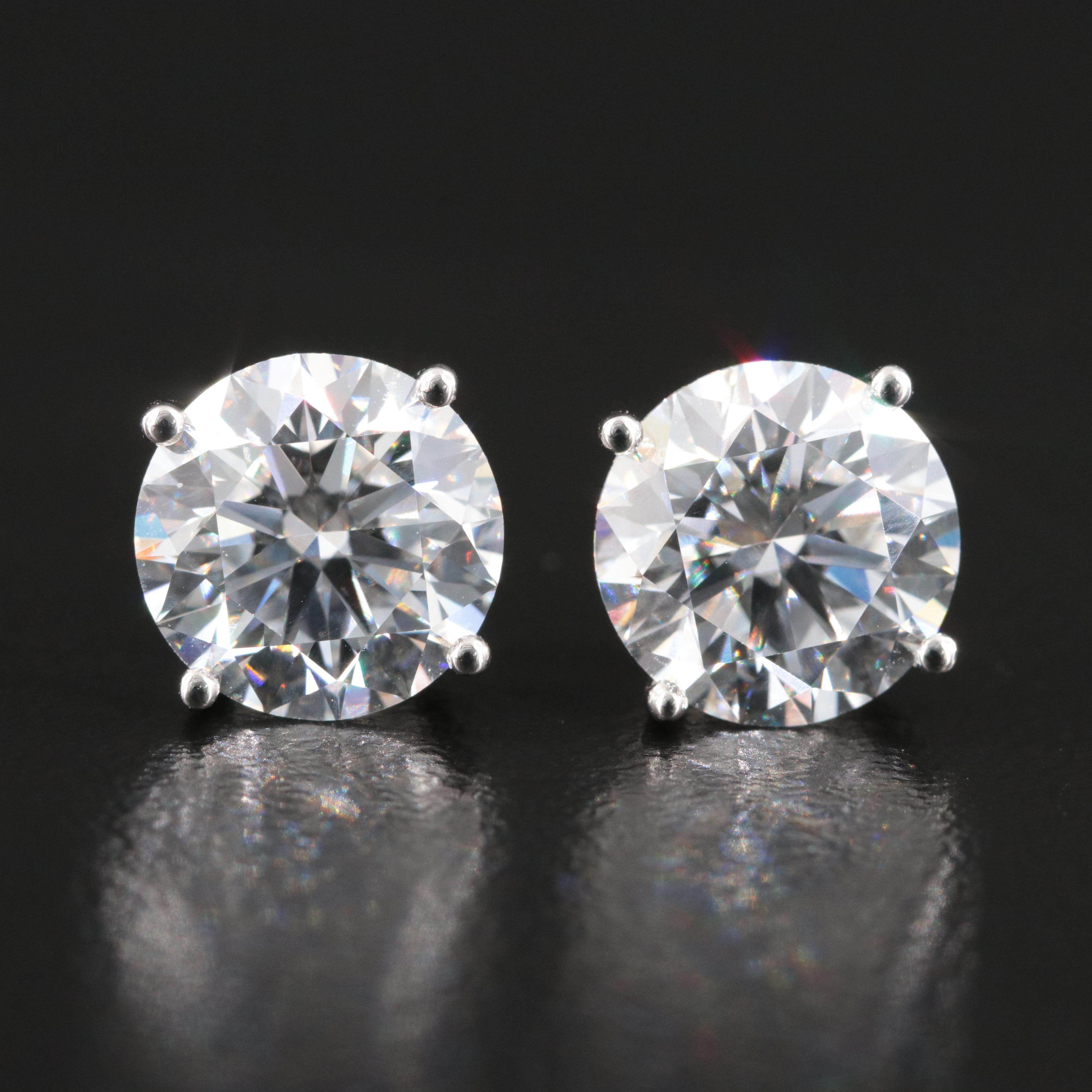 Platinum 5.07 CTW Lab Grown Diamond Stud Earrings with IGI Reports
