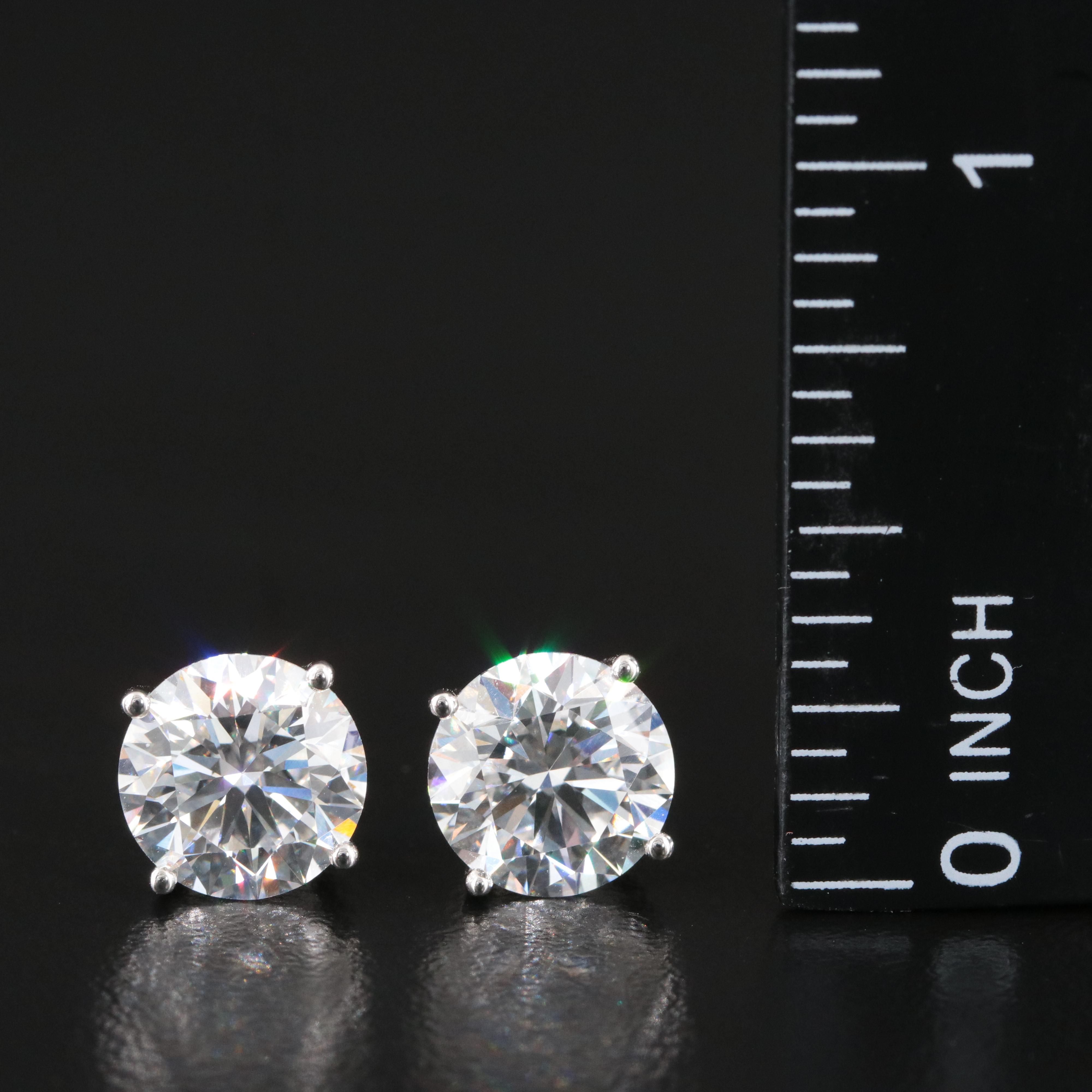 Platinum 5.07 CTW Lab Grown Diamond Stud Earrings with IGI Reports