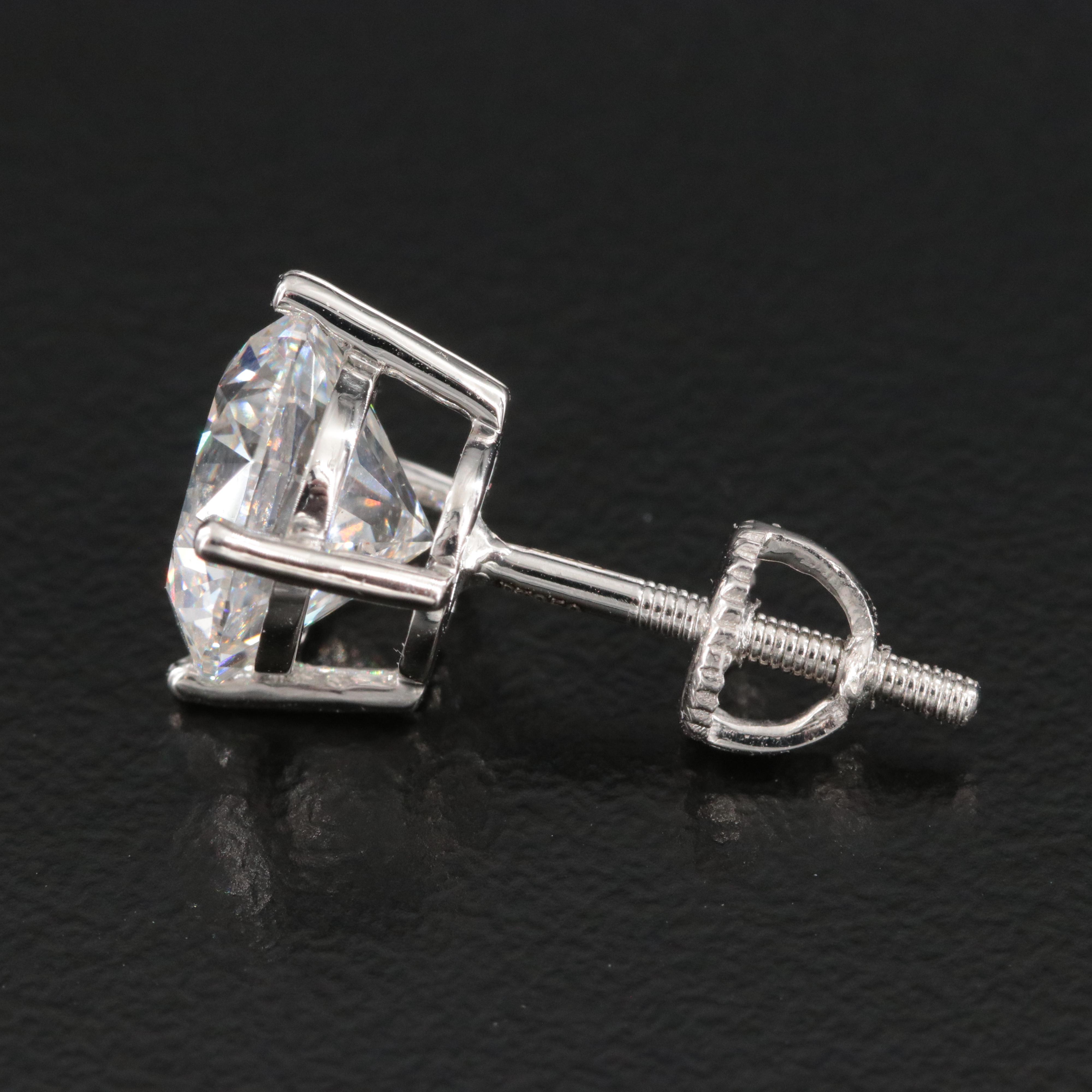 Platinum 5.07 CTW Lab Grown Diamond Stud Earrings with IGI Reports