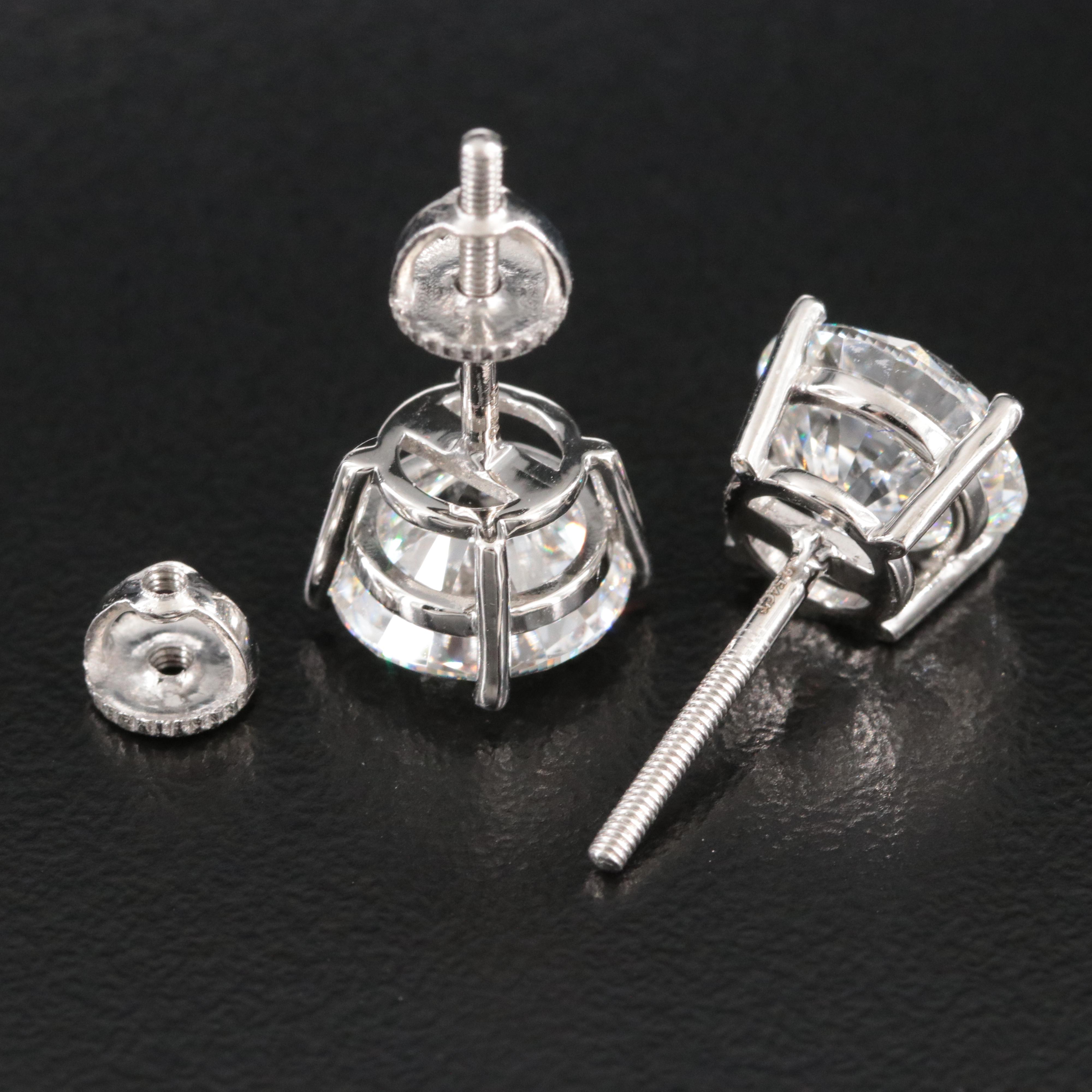 Platinum 5.07 CTW Lab Grown Diamond Stud Earrings with IGI Reports