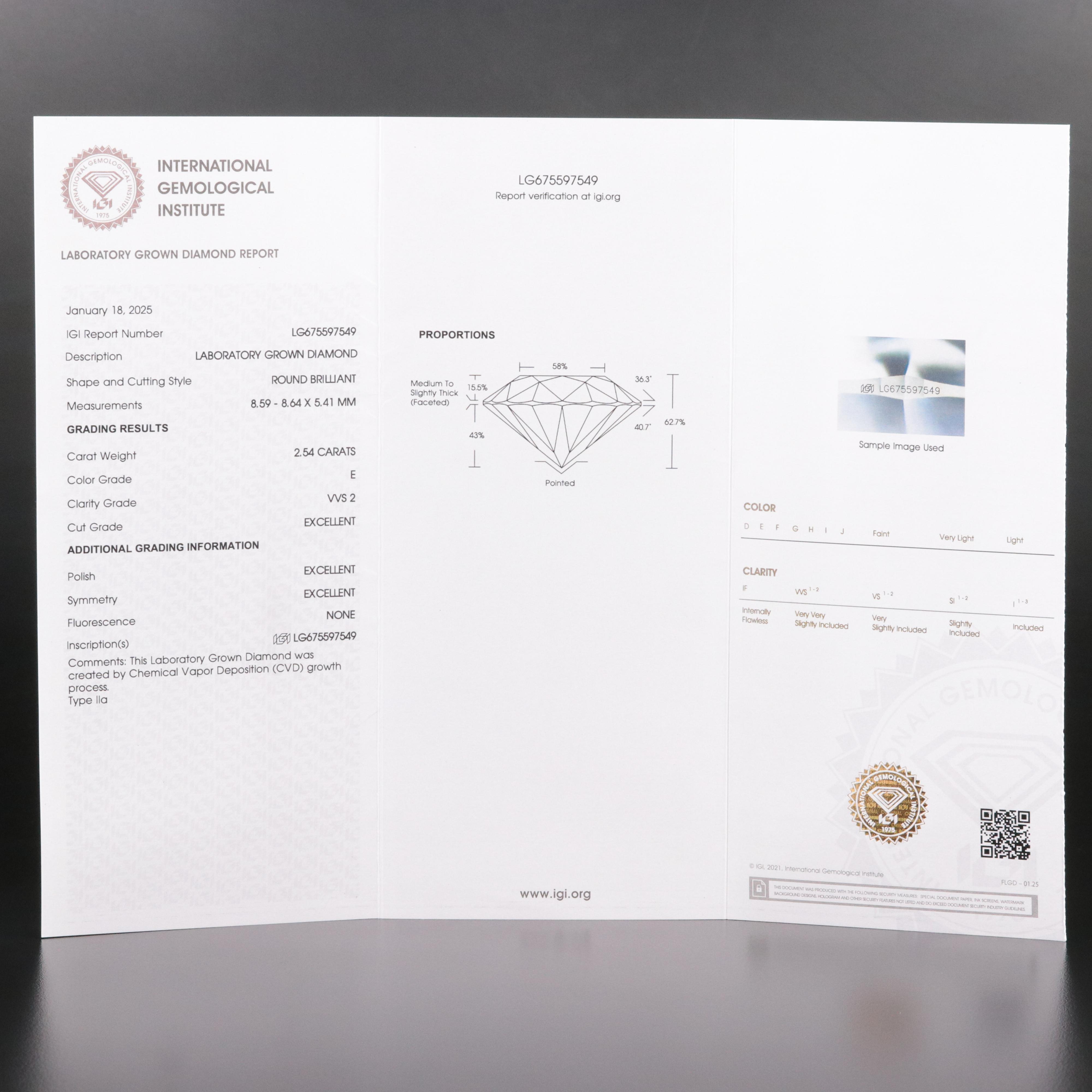 Platinum 5.07 CTW Lab Grown Diamond Stud Earrings with IGI Reports