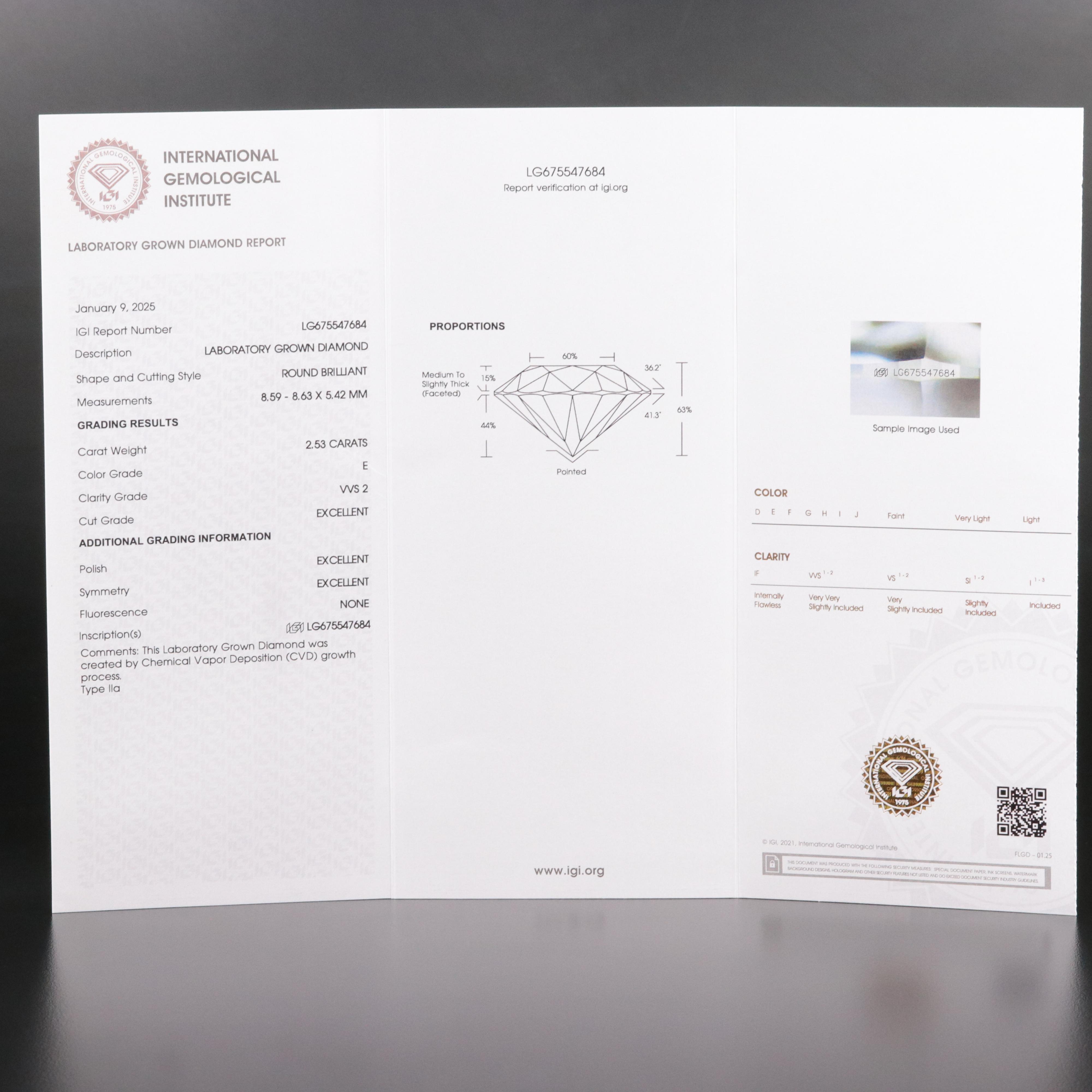 Platinum 5.07 CTW Lab Grown Diamond Stud Earrings with IGI Reports