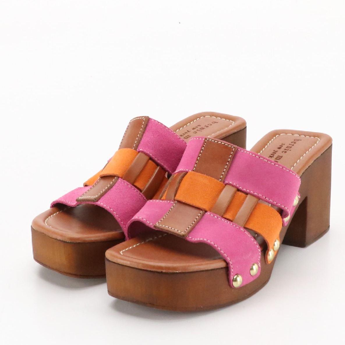 Bernie Mev. New York Woven Suede and Leather Platform Sandals