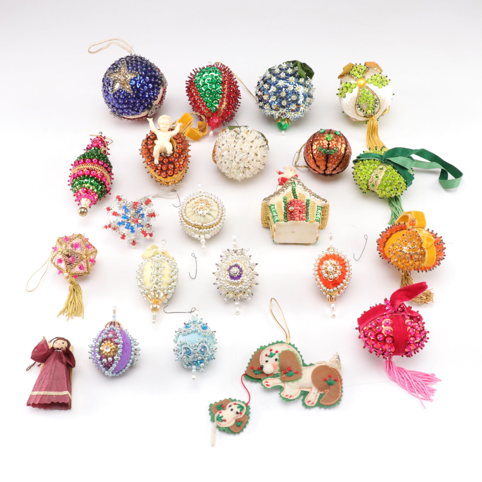 Sequin & Beaded Push Pin Ornament Collection