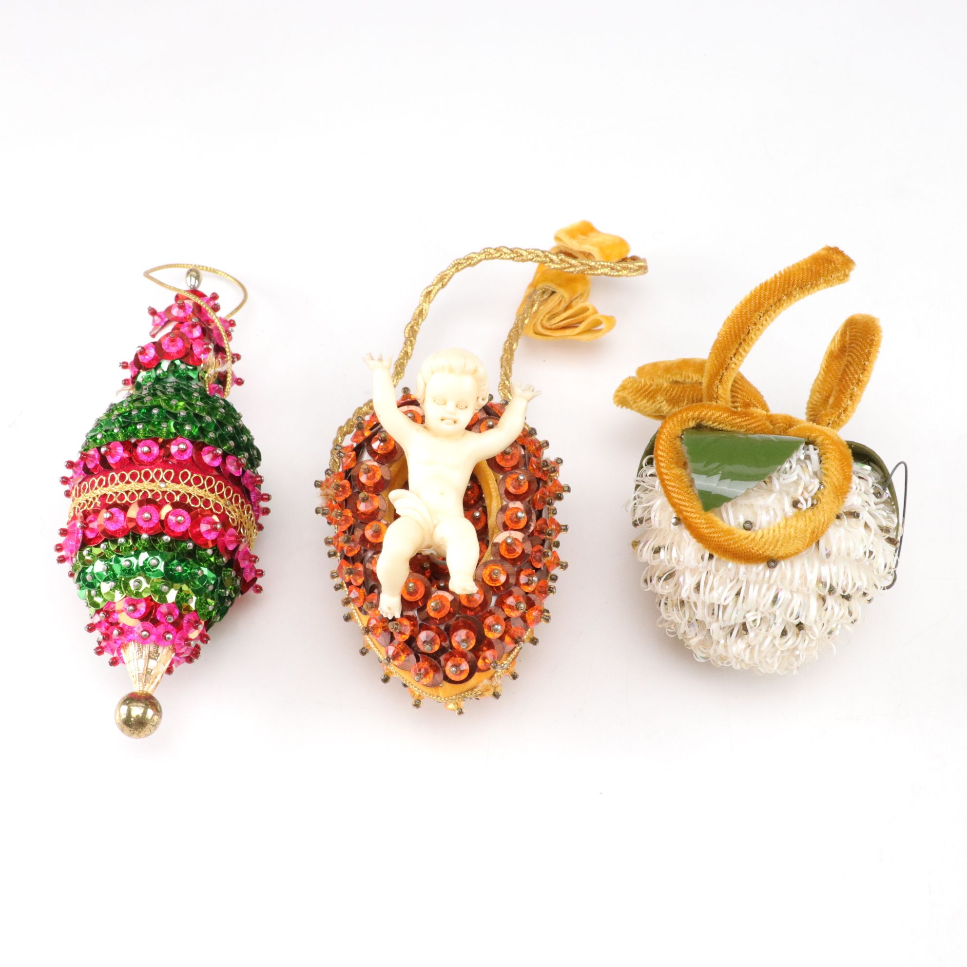 Sequin & Beaded Push Pin Ornament Collection
